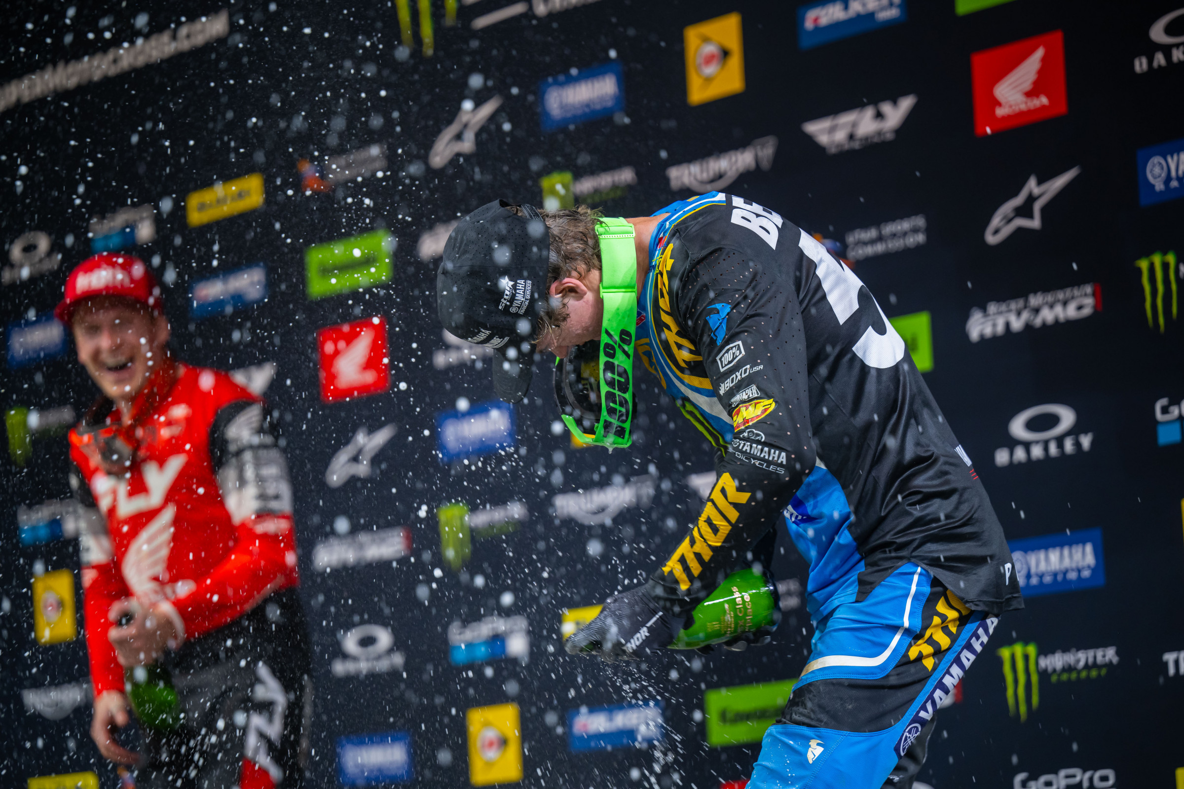 Perhaps one of the best moments of the night was when Max Anstie and Austin Forkner had to show Daxton Bennick how to pop his champaign. 