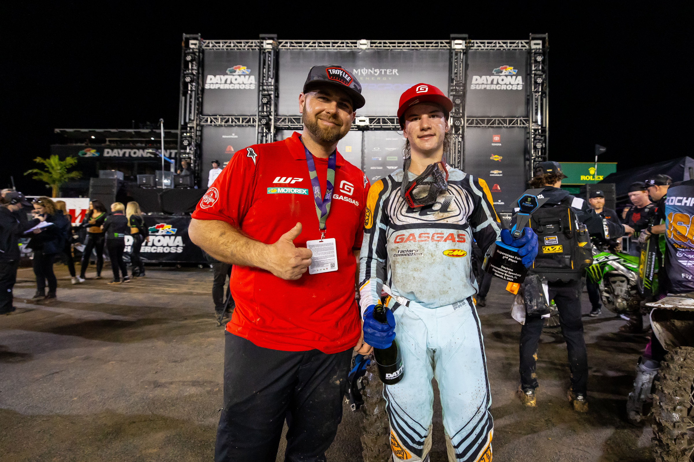 Cole Davies (GasGas) finishes second.