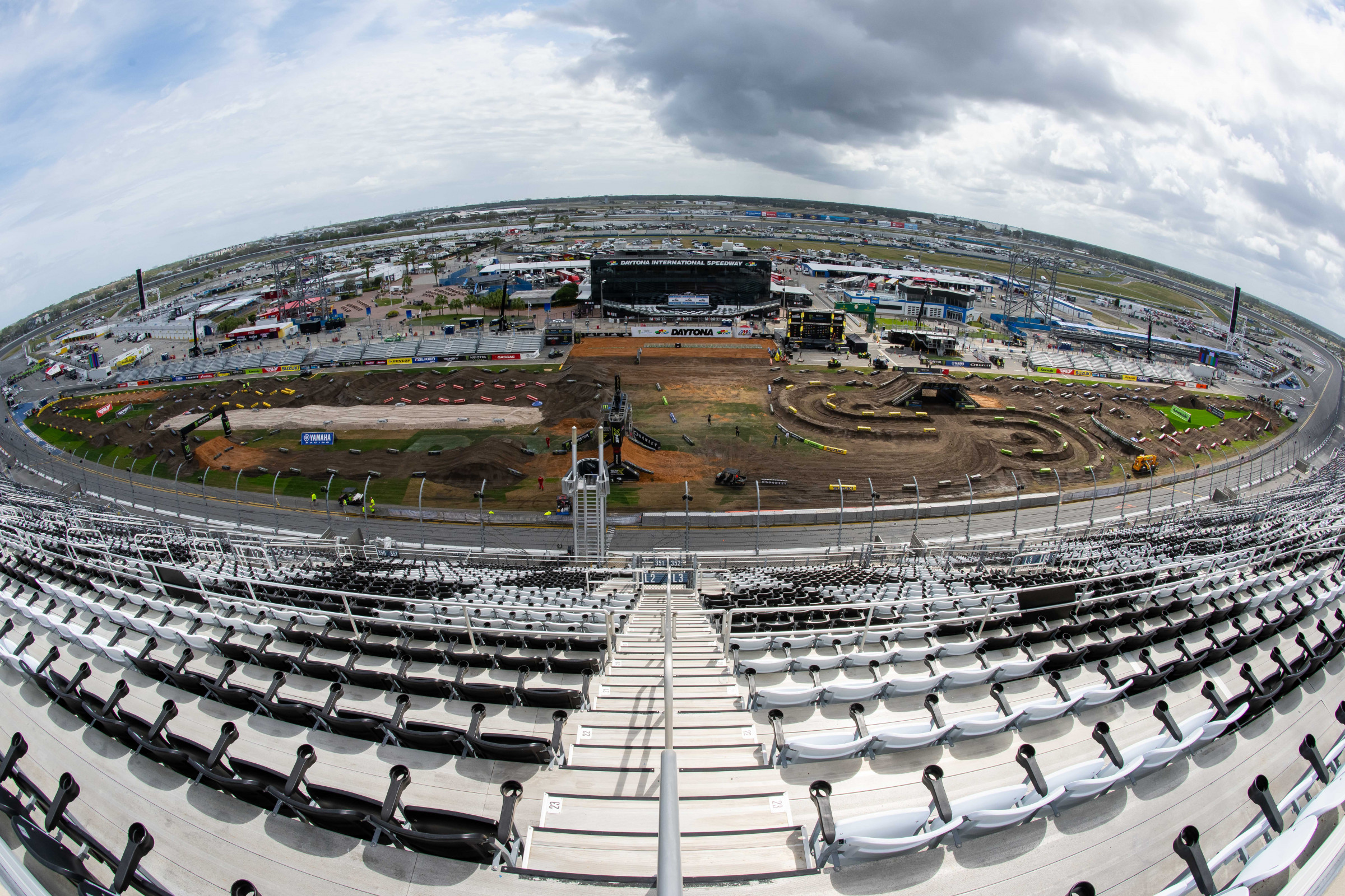 View of the Daytona track from the stands. 