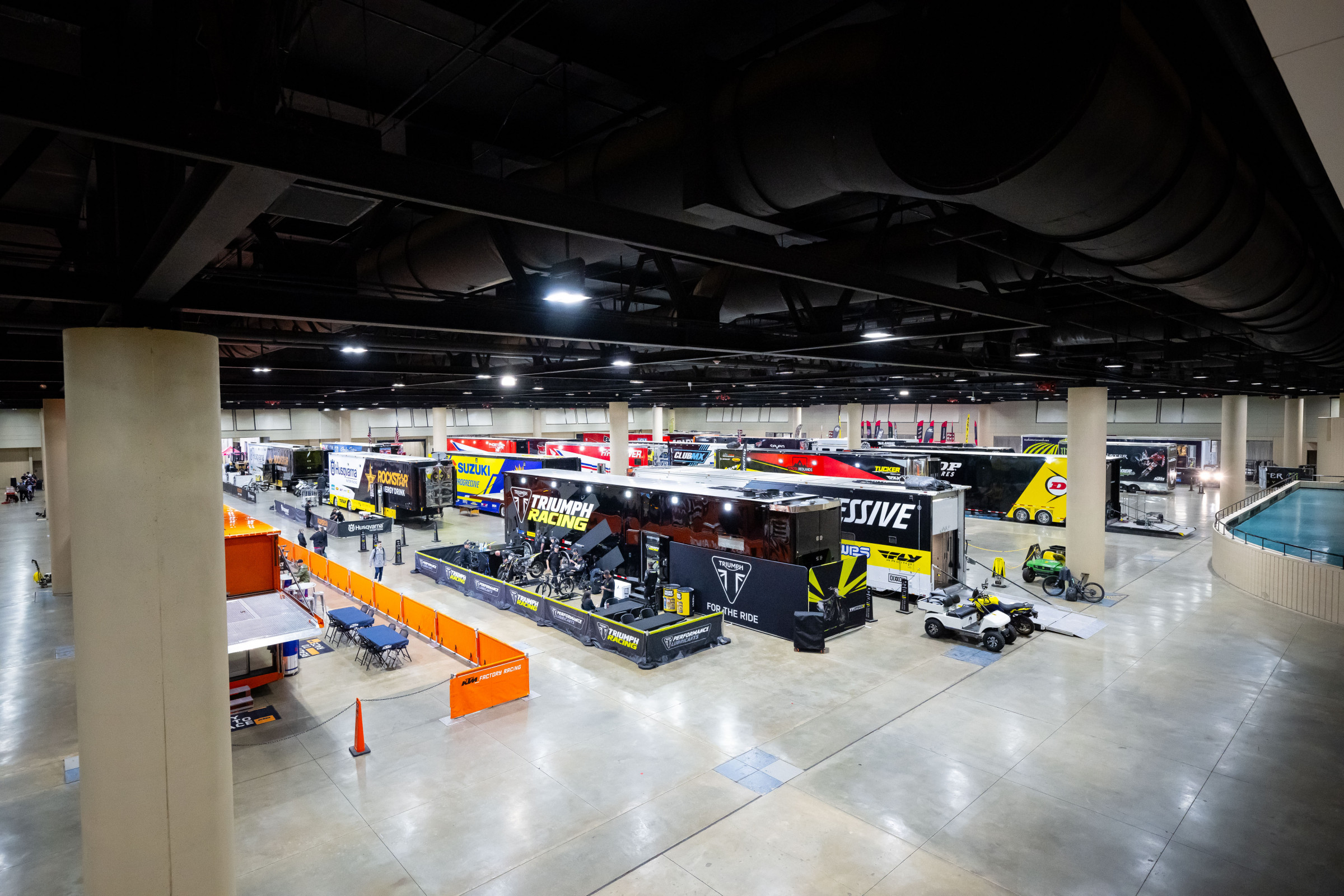 Fortunately for the teams and riders, the pits are inside this weekend.