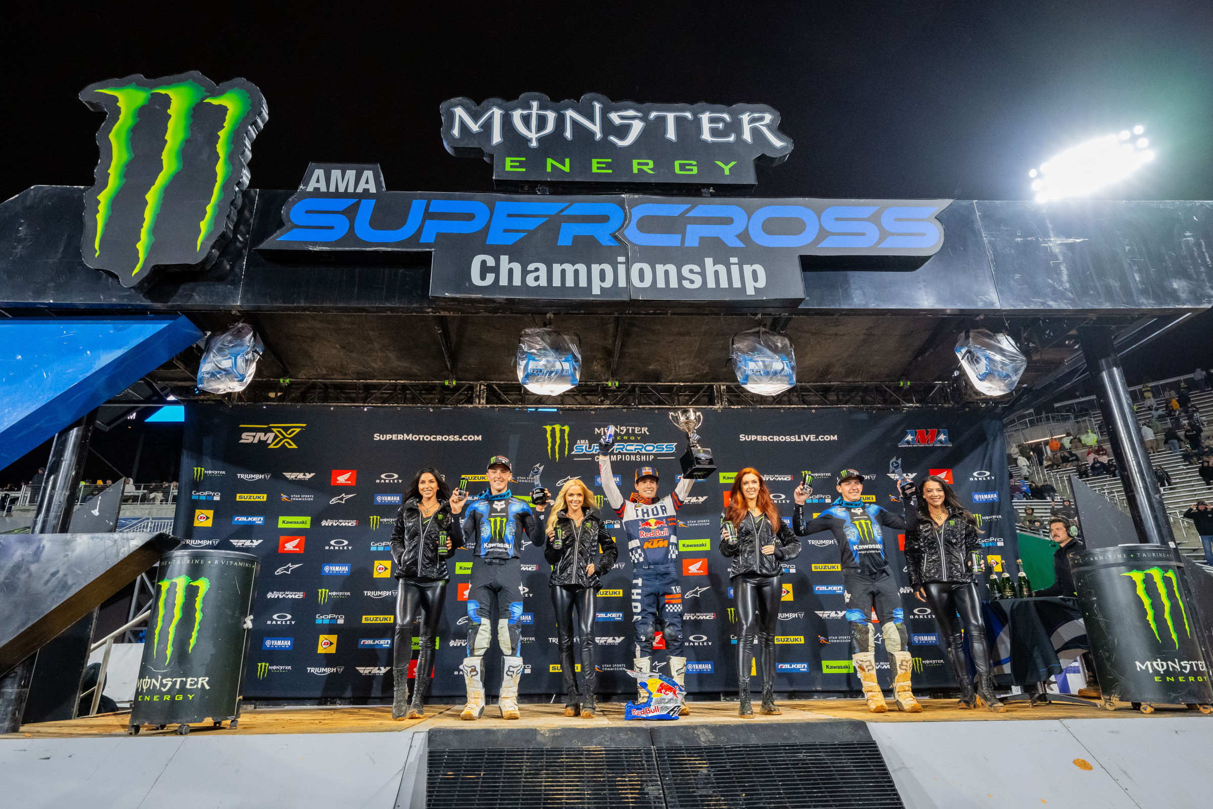 2024 Birmingham Supercross 250SX main event podium.
