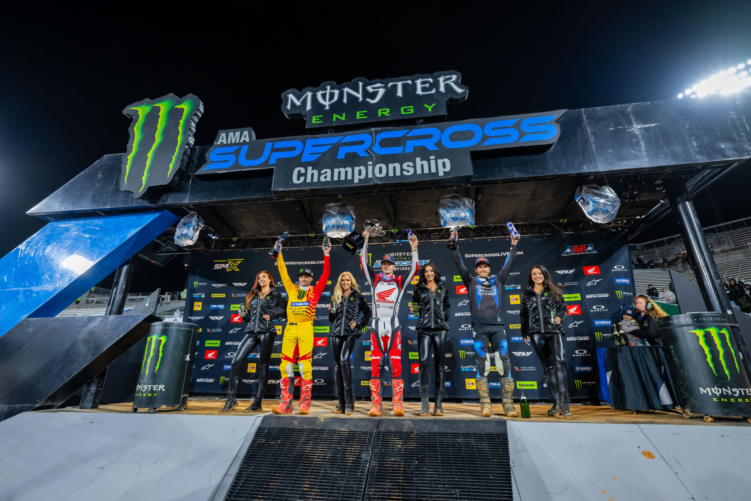 2024 Birmingham Supercross 450SX main event podium.