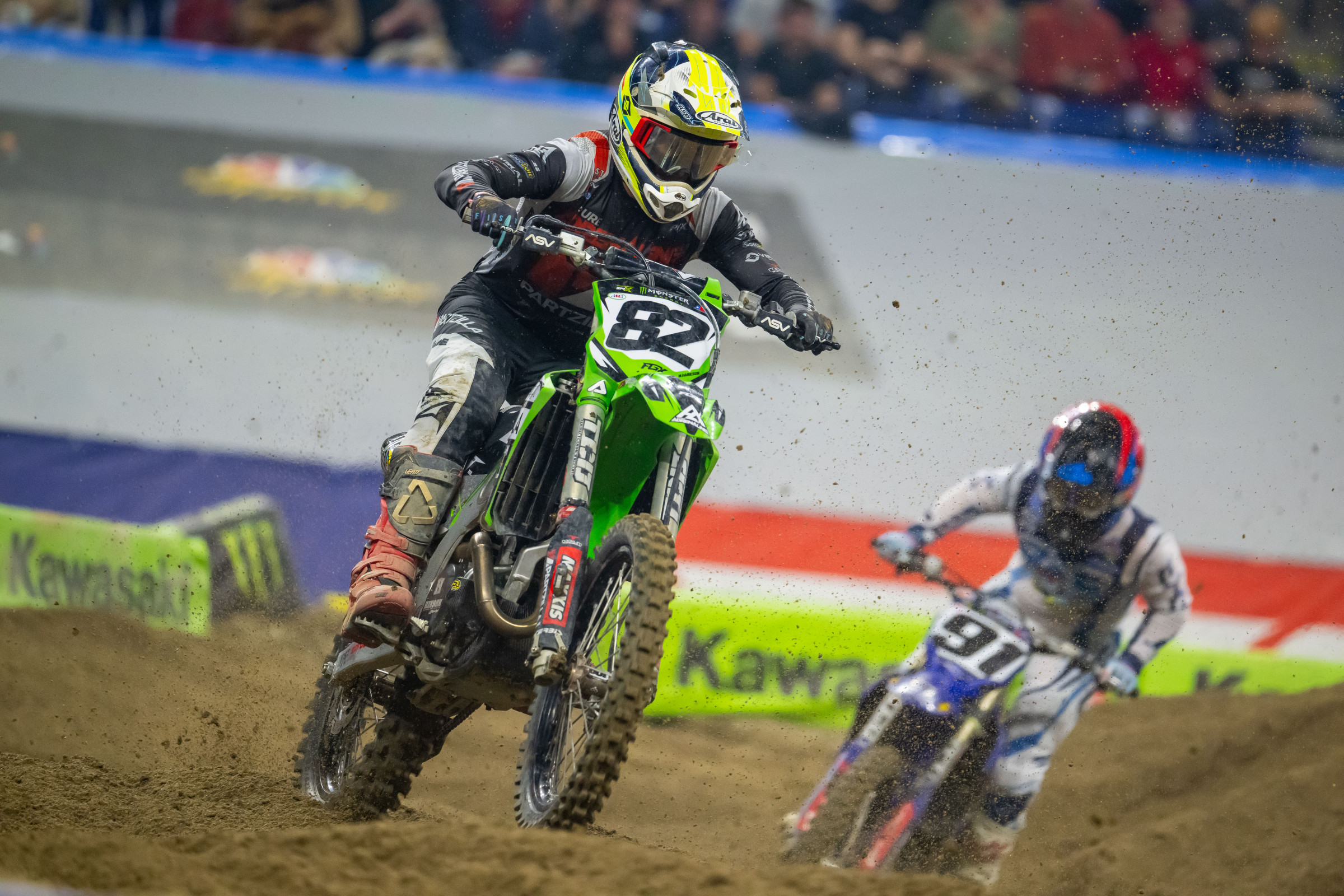 Mitchell Harrison battling with Devin Simonson (#91) in Indy.