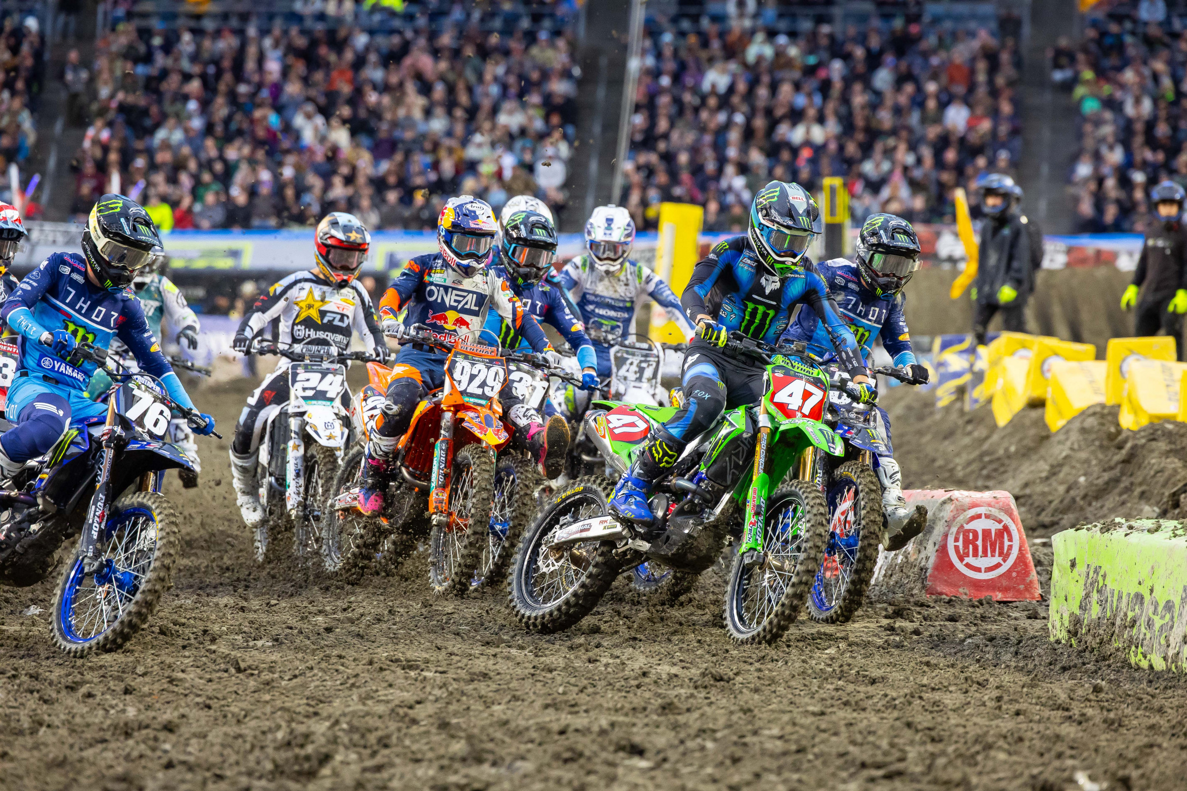 You won't see Marchbanks anywhere in this photo of the front of the pack on the start, because he wasn't anywhere near the front after the gate dropped.