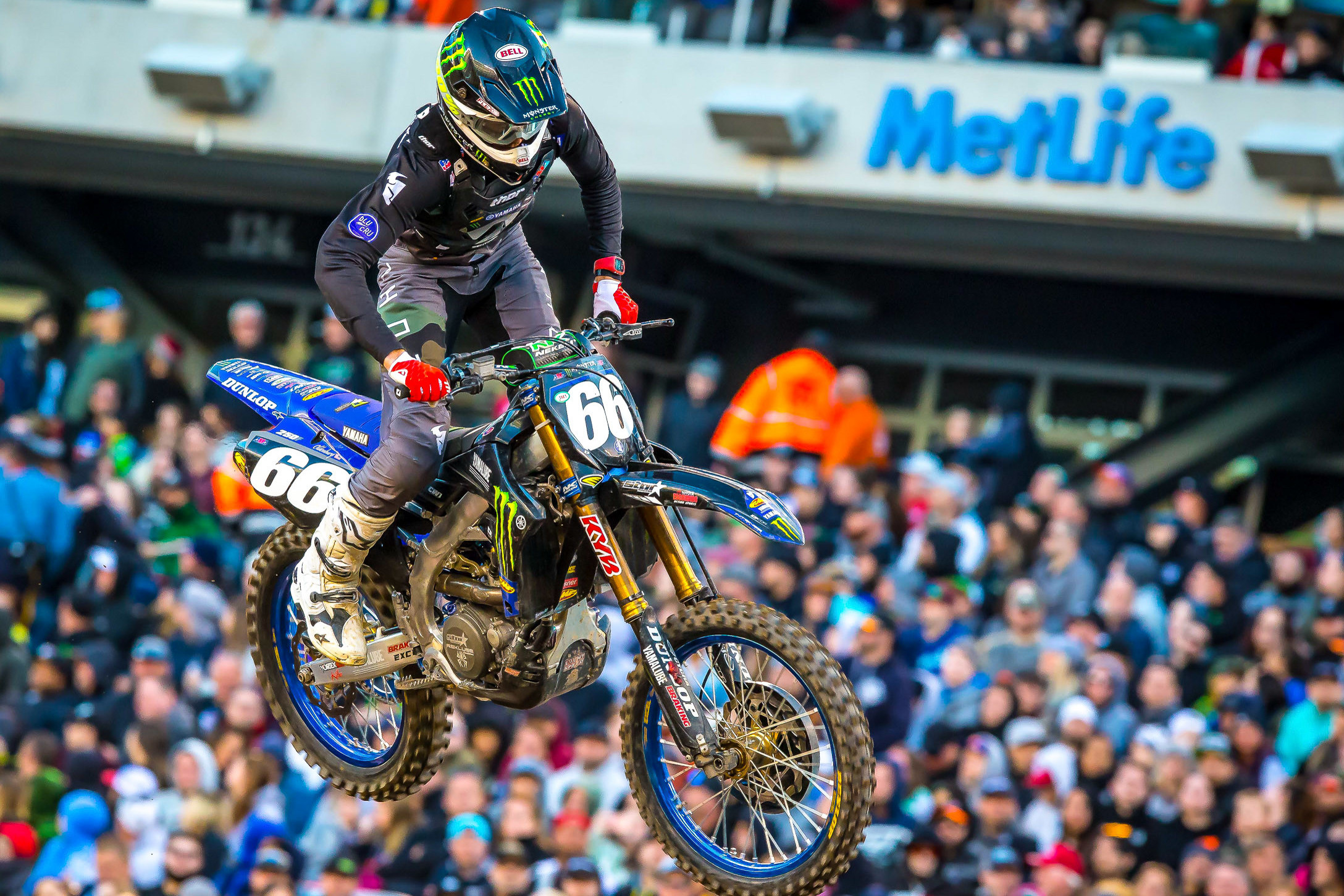 In 2019, Mitchell Oldenburg (pictured above) podiumed while racing for the Monster Energy/Star Yamaha Racing team. He finished second at the East Rutherford SX that year.