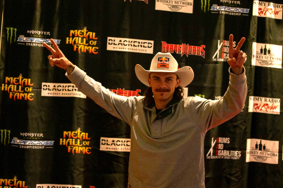 Red Bull KTM athlete Aaron Plessinger on the Red Carpet at the annual Metal Hall of Fame Gala in Anaheim, California.