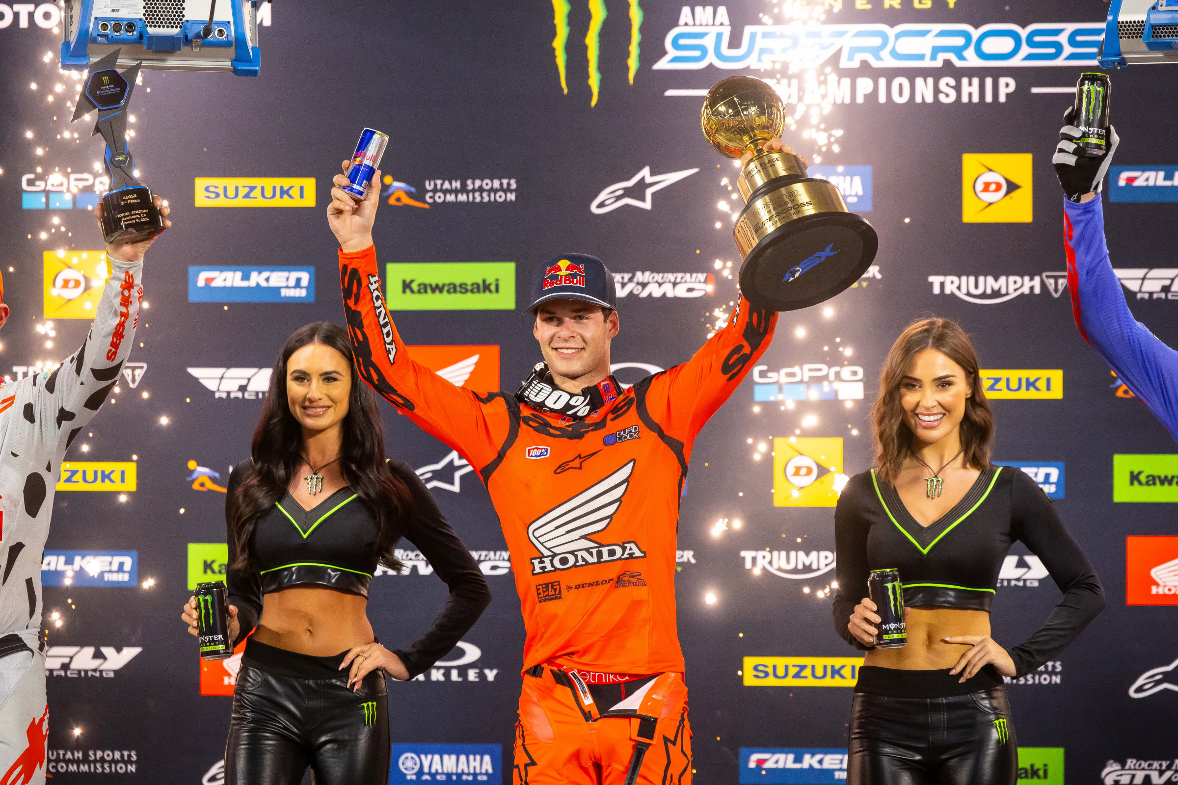 Jett Lawrence went on to win his first ever 450 supercross at Anaheim 1. Webb was not on the podium after running third most of the night.