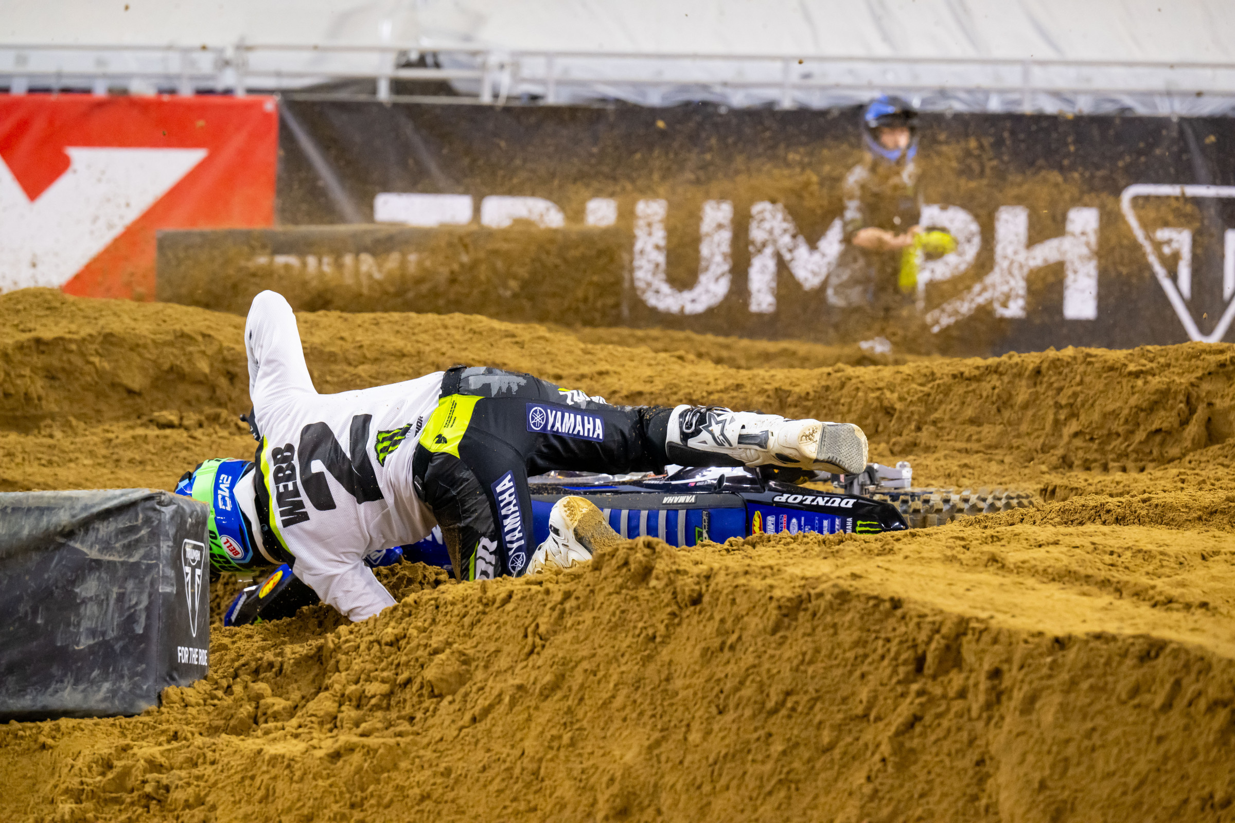 Cooper Webb made this mistake in the heat race at Detroit. 