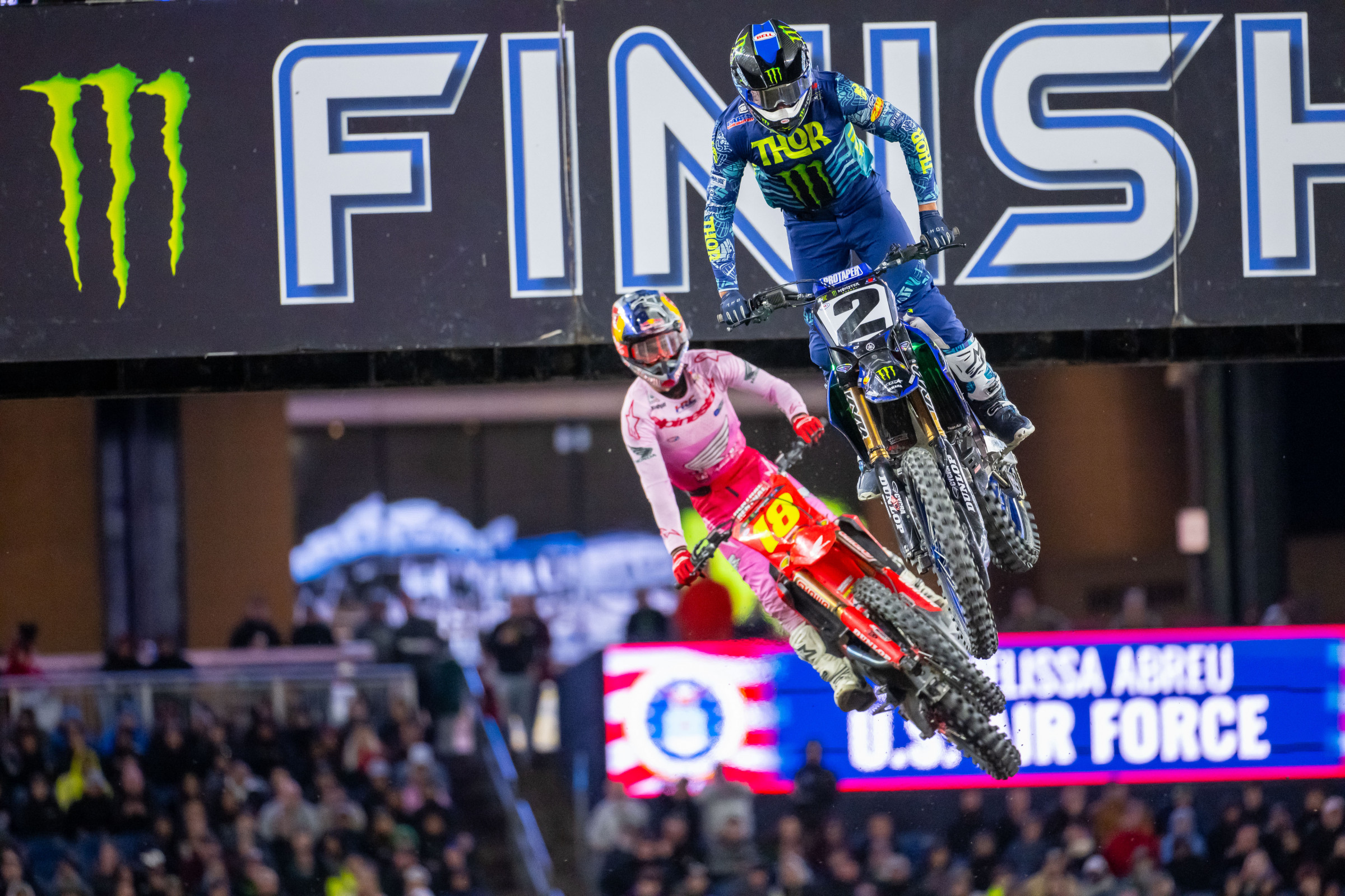 Webb and Lawrence battle in the heat race in Foxborough, Lawrence got him in the heat, but Webb took the main event win. 
