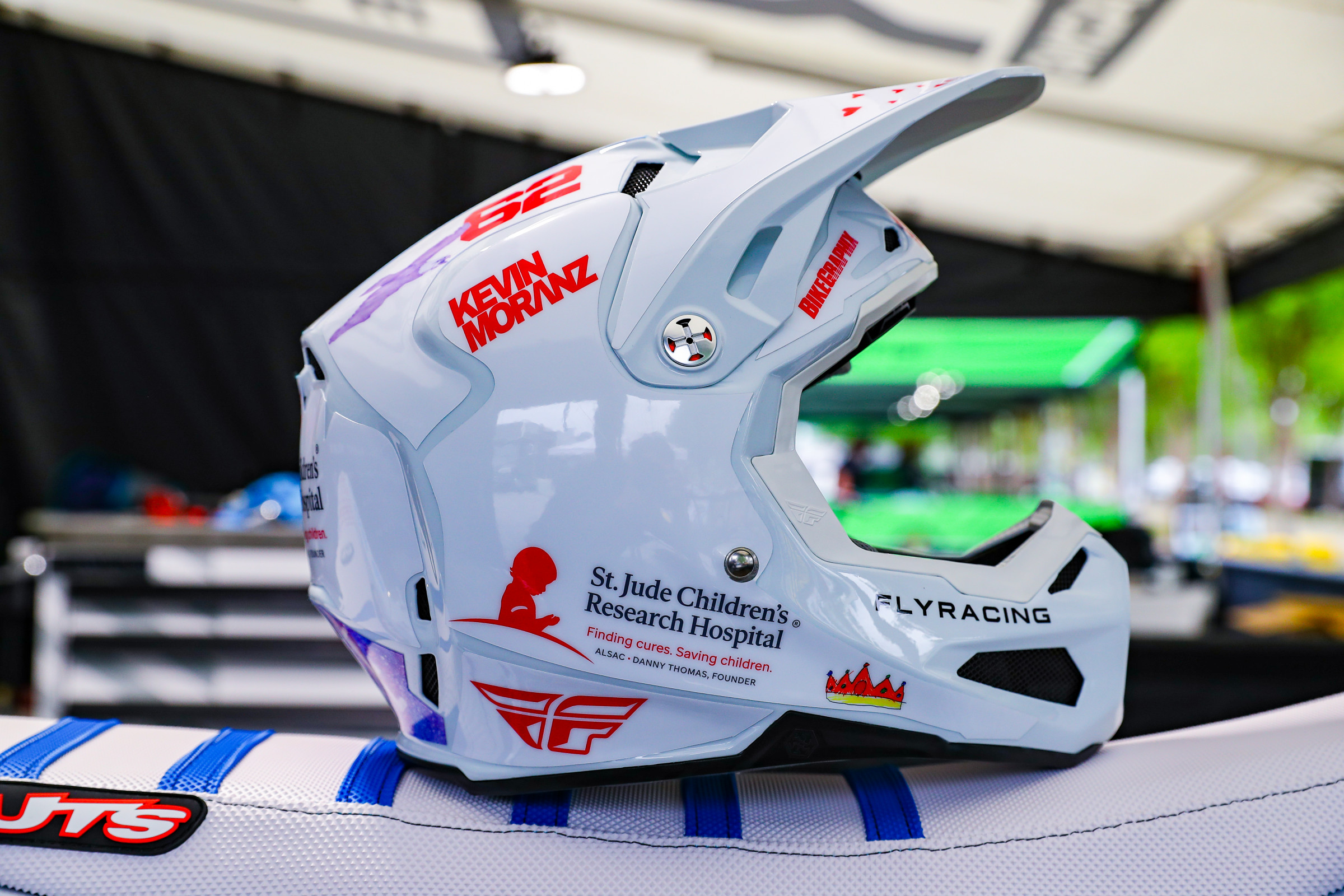 Moranz's Fly Racing helmet.