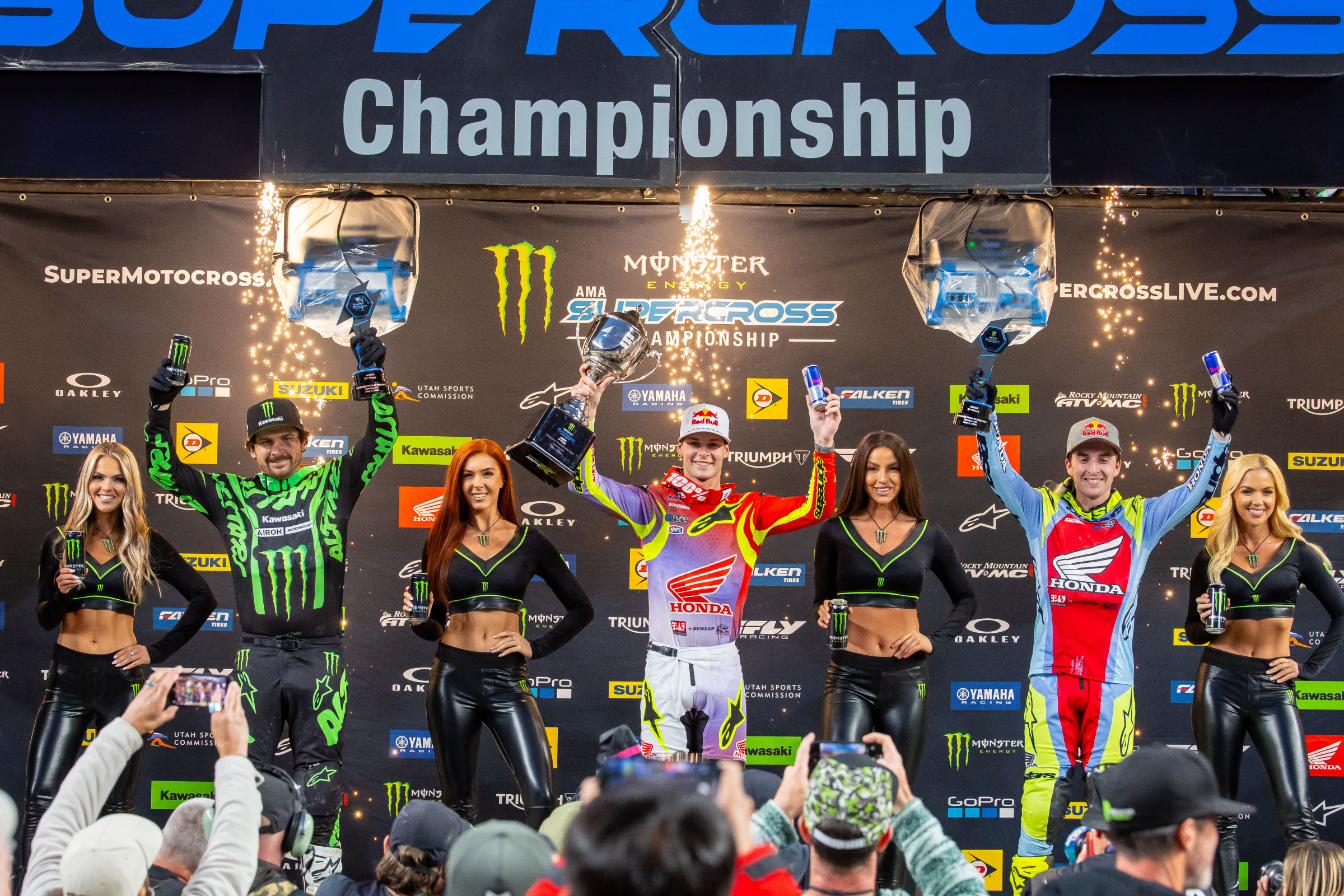 The 450SX main event podium.