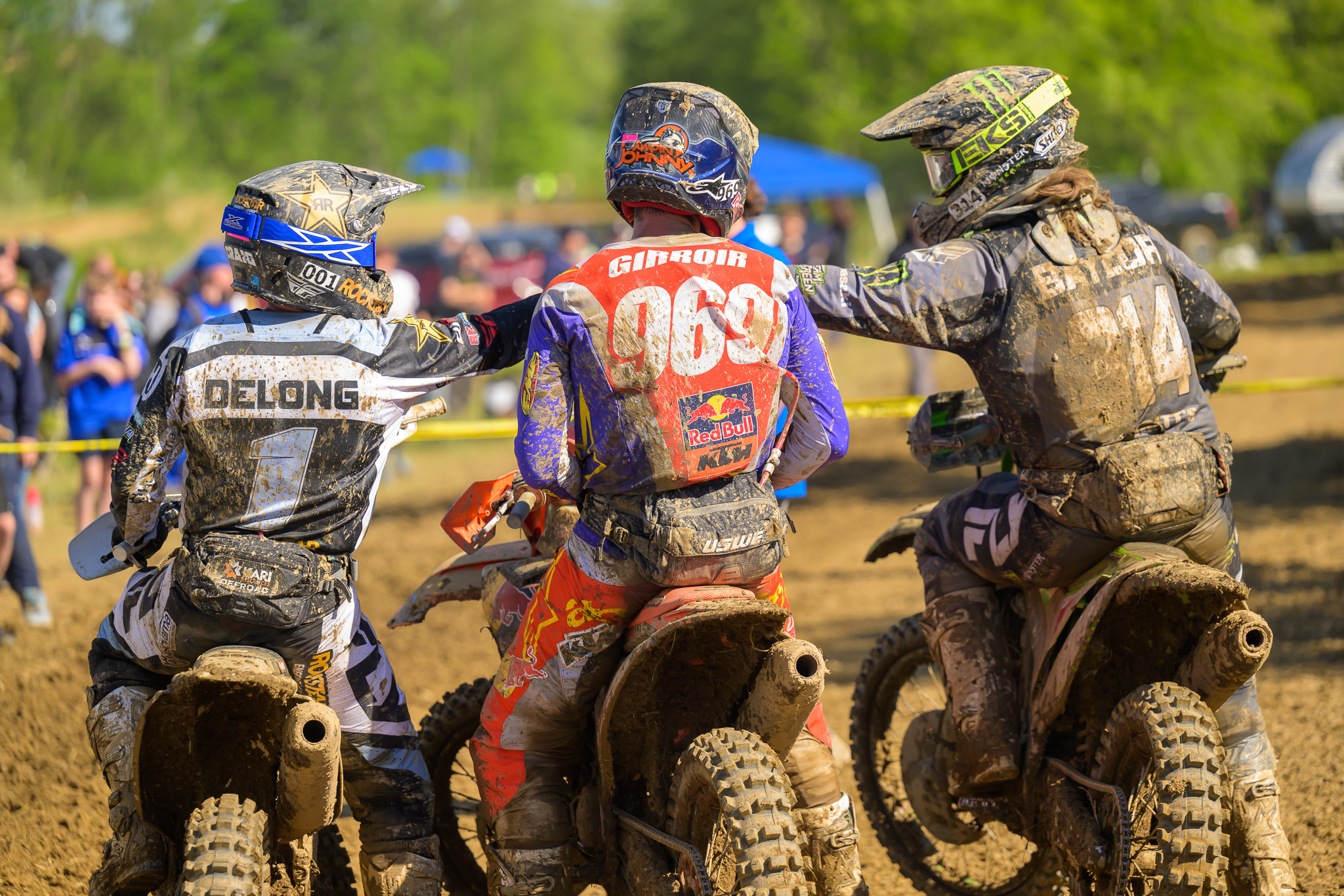 Powerline Park GNCC overall podium.
