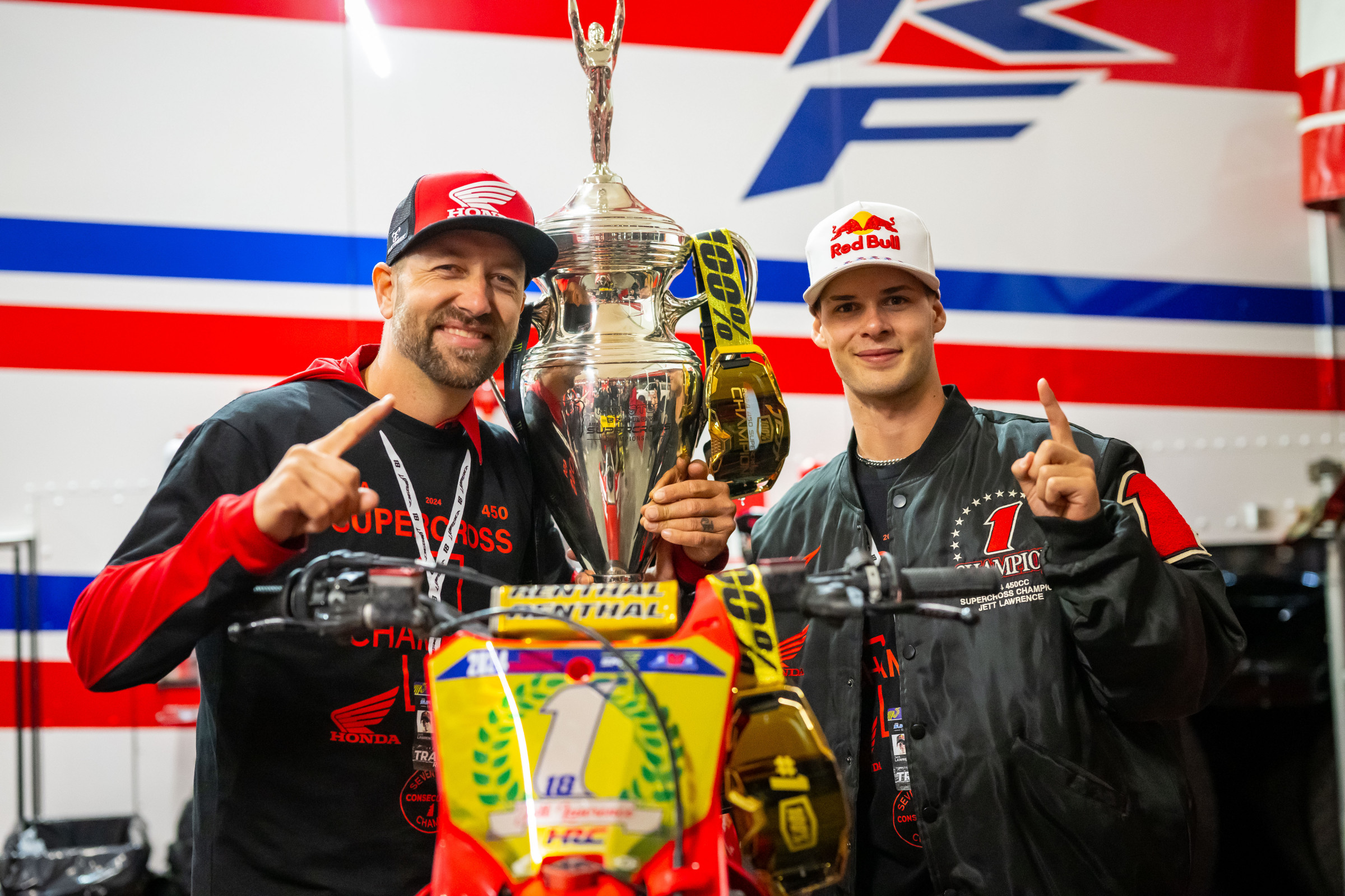 Lars Lindstrom with Jett Lawrence.