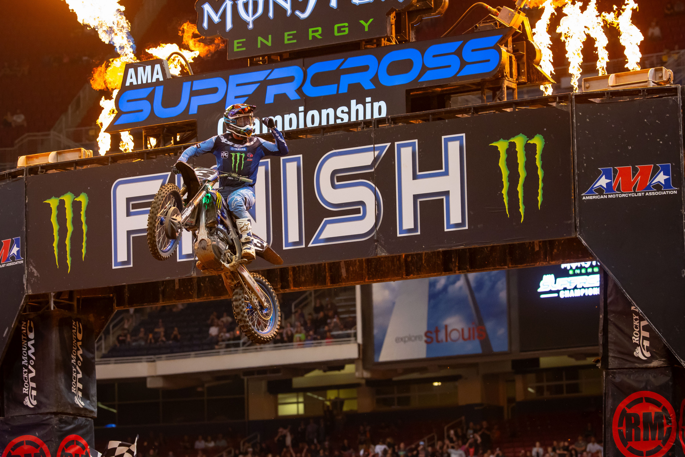 Eli Tomac taking the win in St. Louis. 