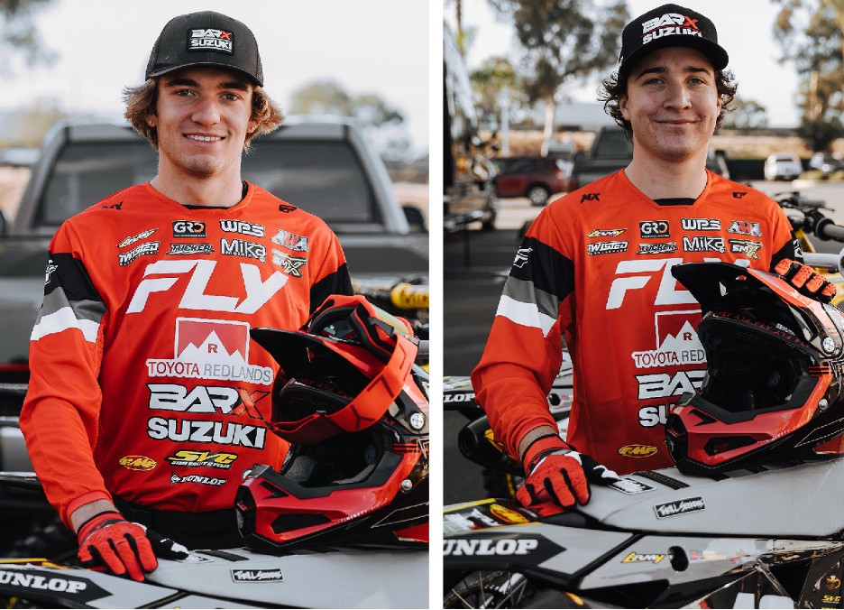 Preston Boespflug (128) and Dilan Schwartz (40) will both ride the RM-Z250 for Toyota Redlands BarX Suzuki outdoor campaign.