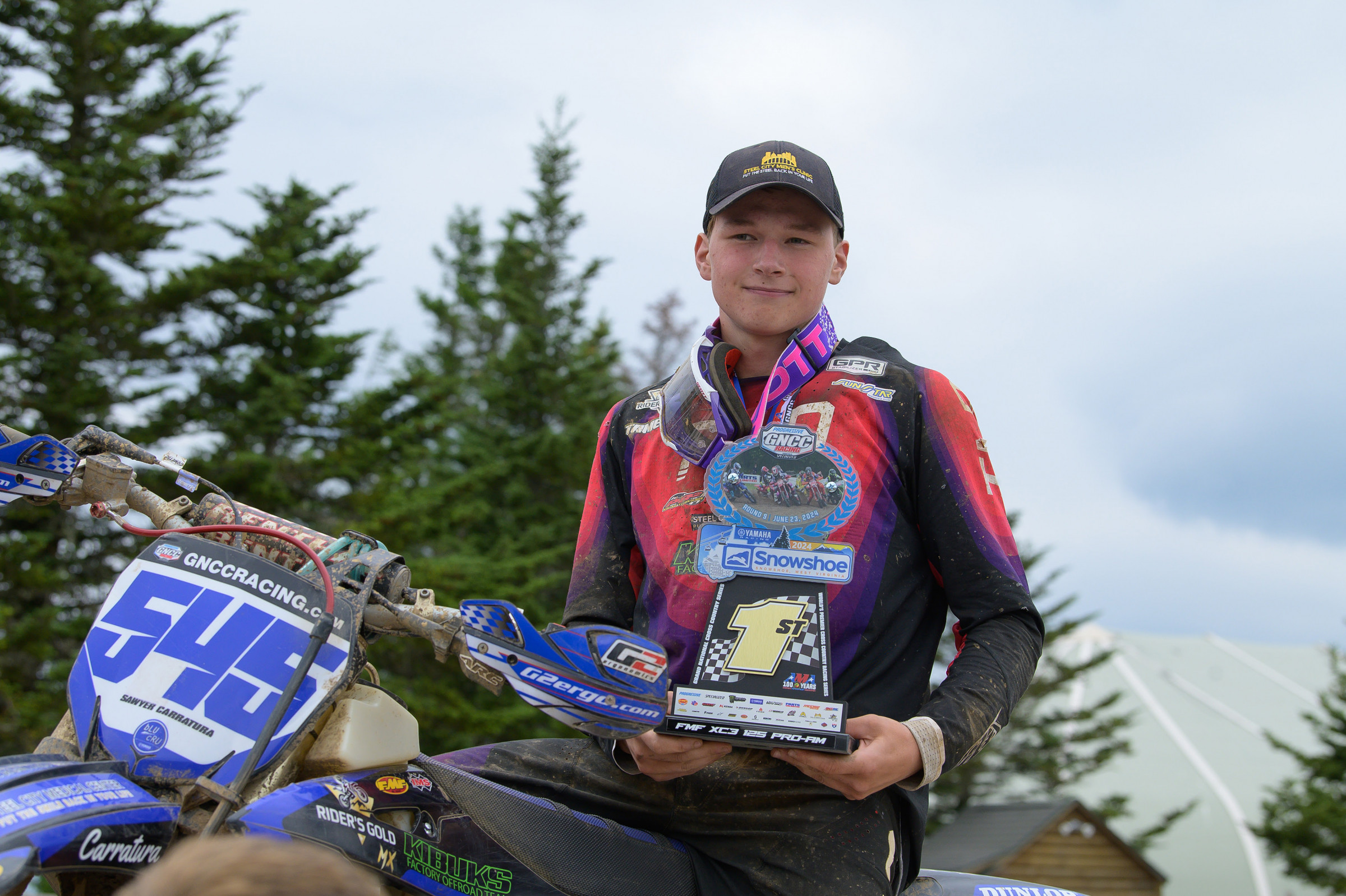 Sawyer Carratura (Kibuk Cycle/Steel City Medical Center/Josh Lojak’s House of Speed) earned his first FMF XC3 class win of the season. 