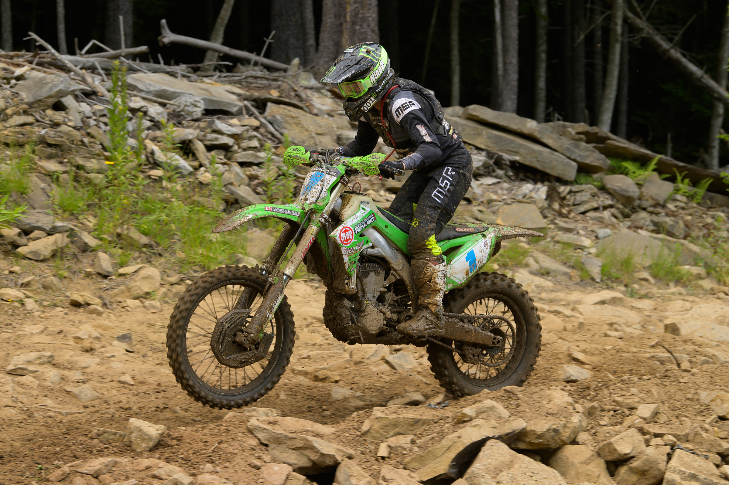 Rachael Archer (Rocky Mountain Red Bear Kawasaki) grabbed the WXC win on Snowshoe Mountain.