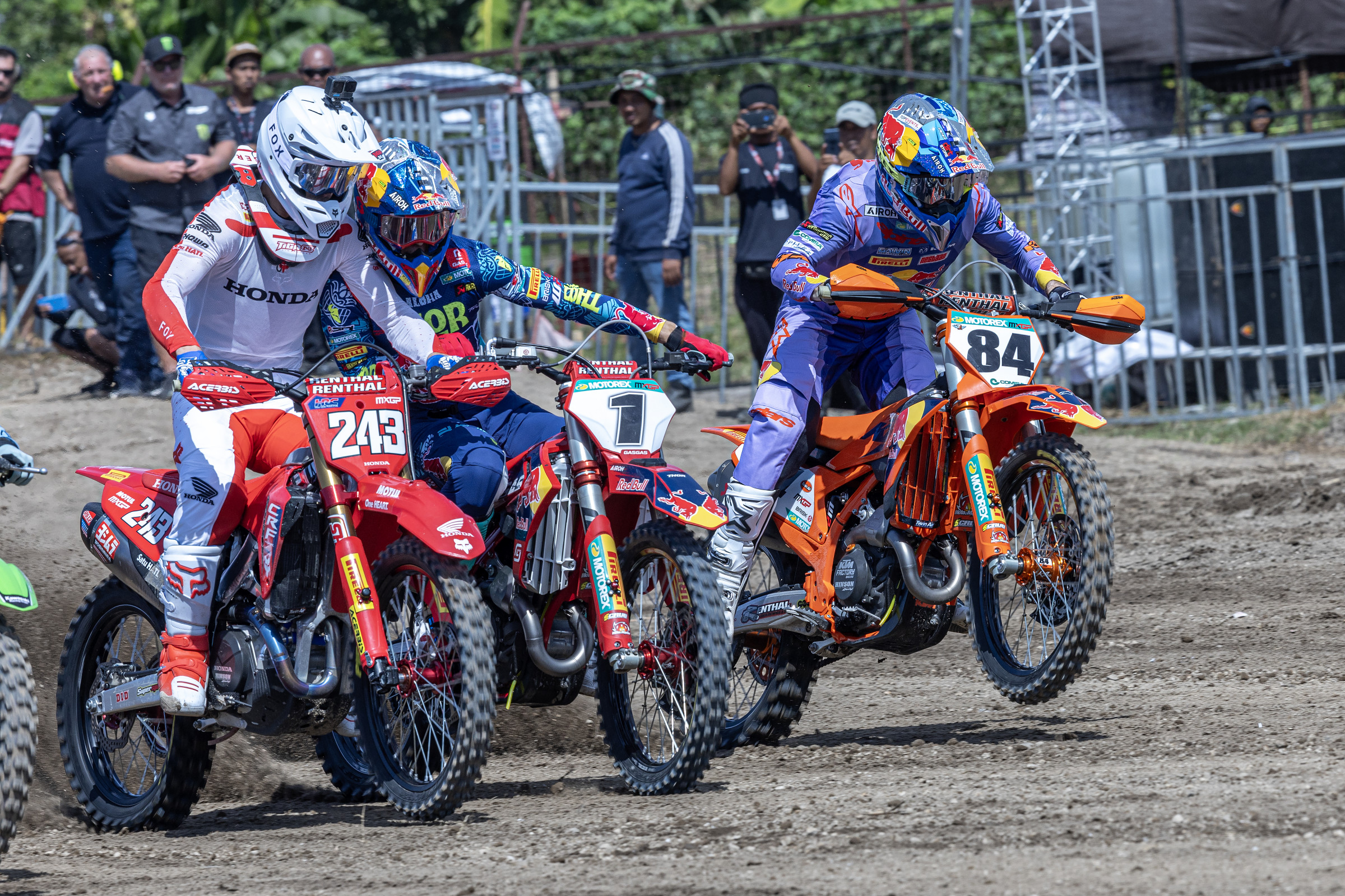 Tim Gajser, Jorge Prado, and Jeffrey Herlings
