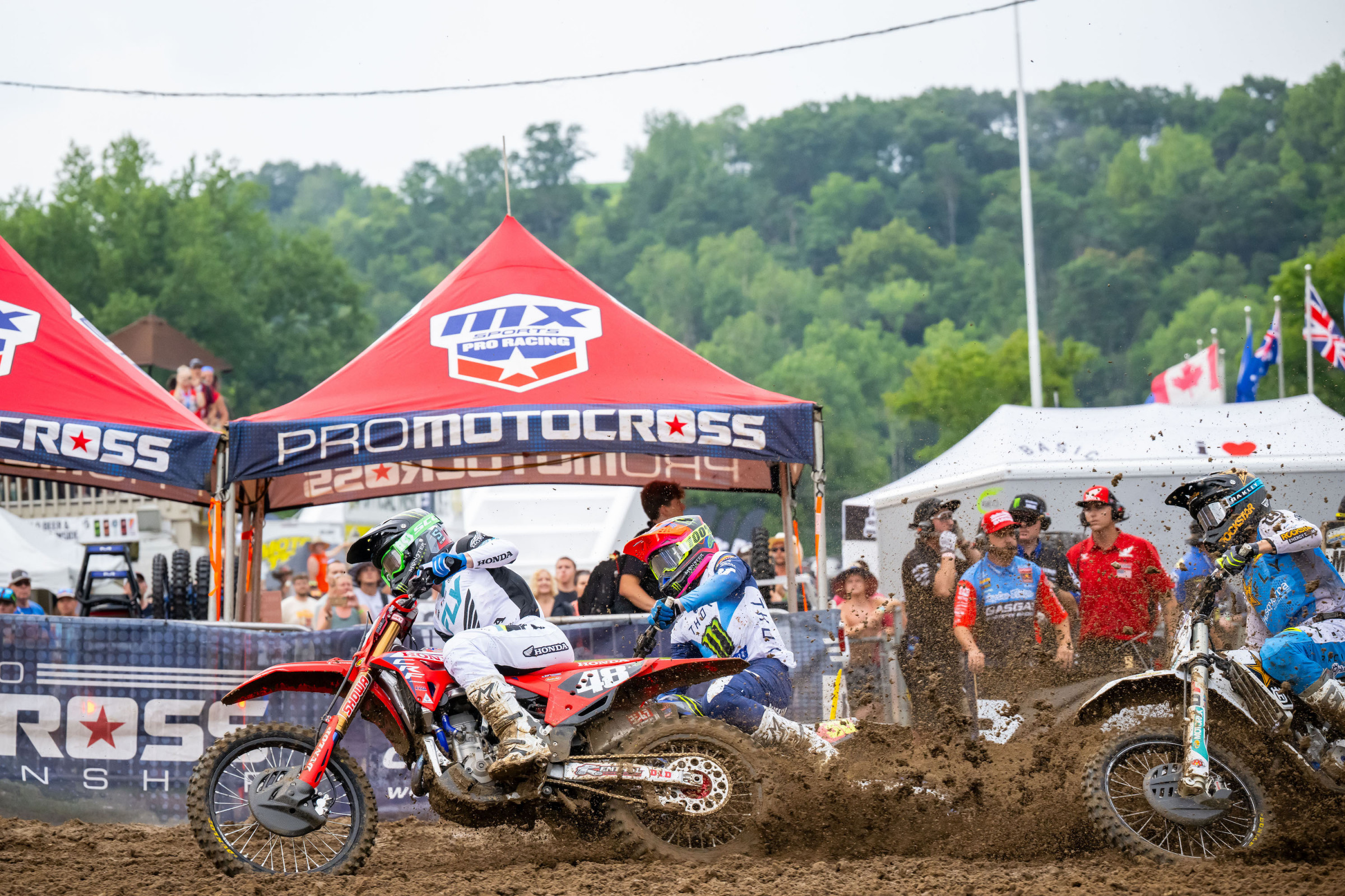 Hymas and Deegan getting caught in Moto Two.