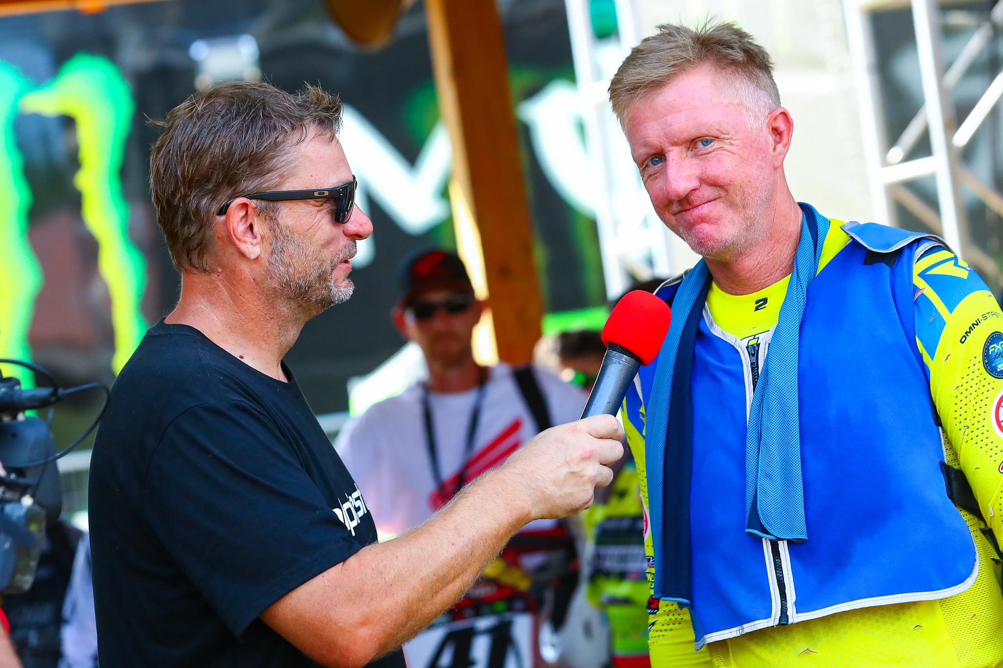 Steve Matthes and Kris Keefer moments before Keefer's moto...