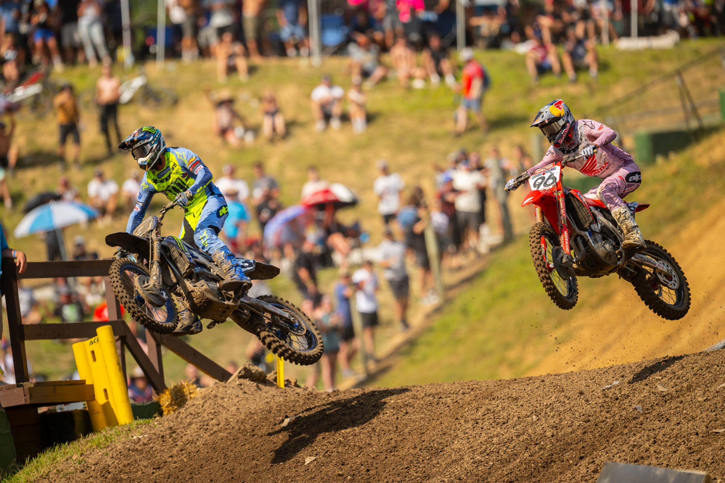 Tomac raced his way into third place in the second moto.