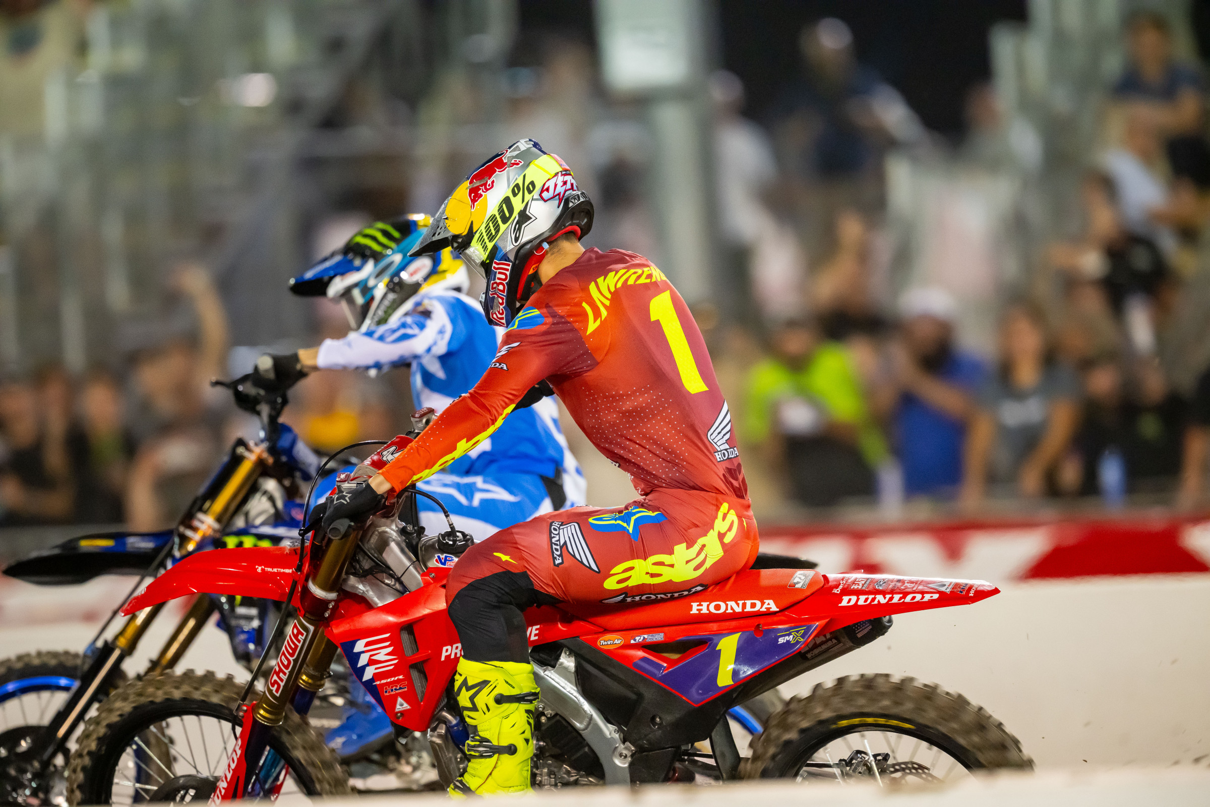 Lawrence and Tomac battle.