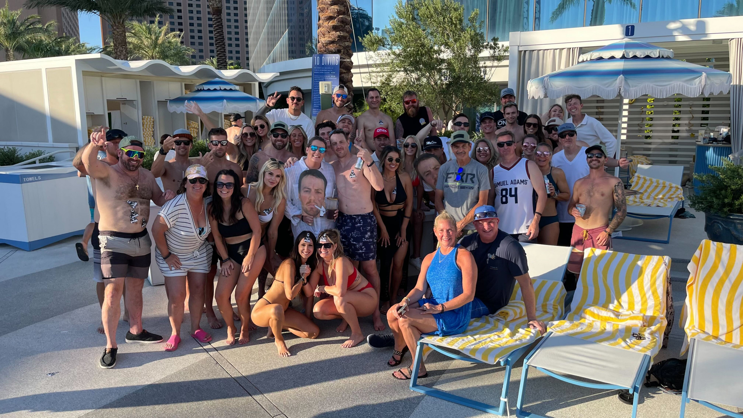 Phil and friends at the pool party.