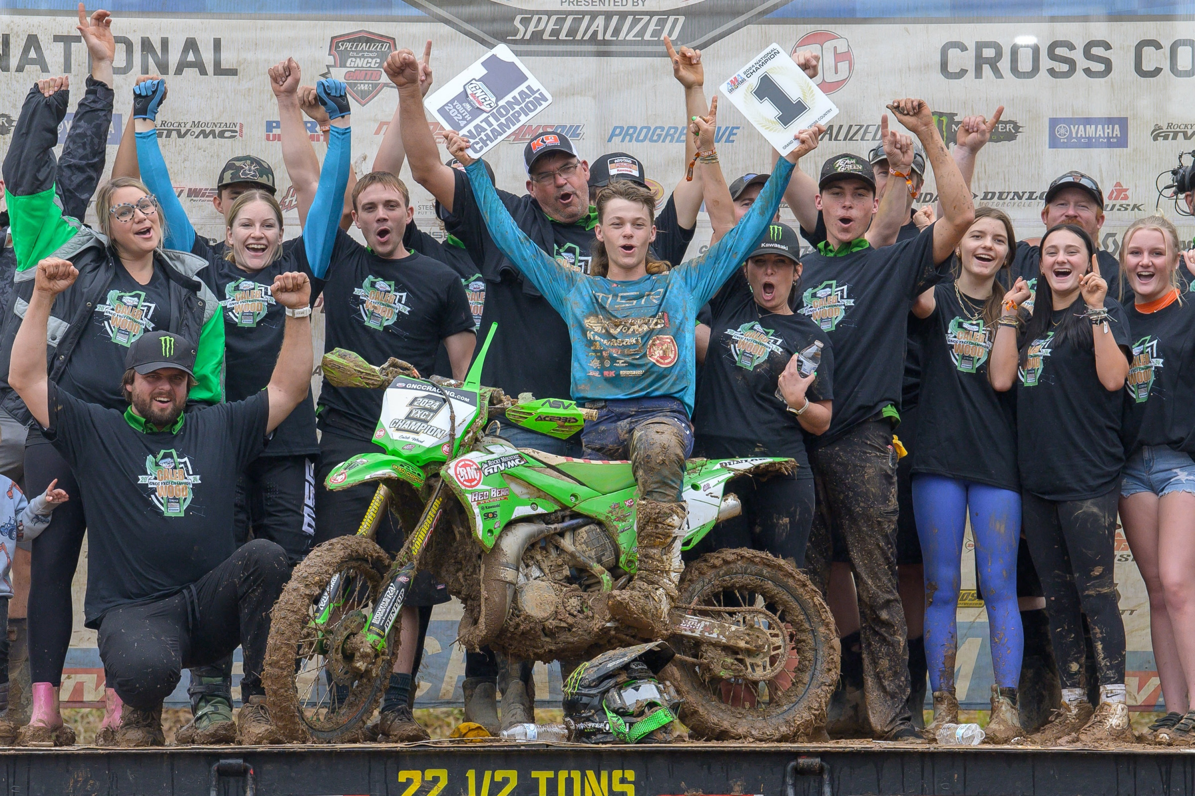 Caleb Wood (Rocky Mountain Red Bear Kawasaki) clinched the 2024 GNCC Youth Overall National Championship at round 12.