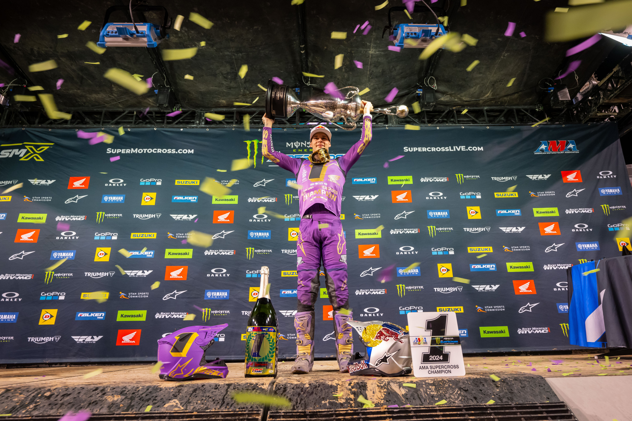 Jett Lawrence, the 2024 450SX Monster Energy AMA Supercross Champion