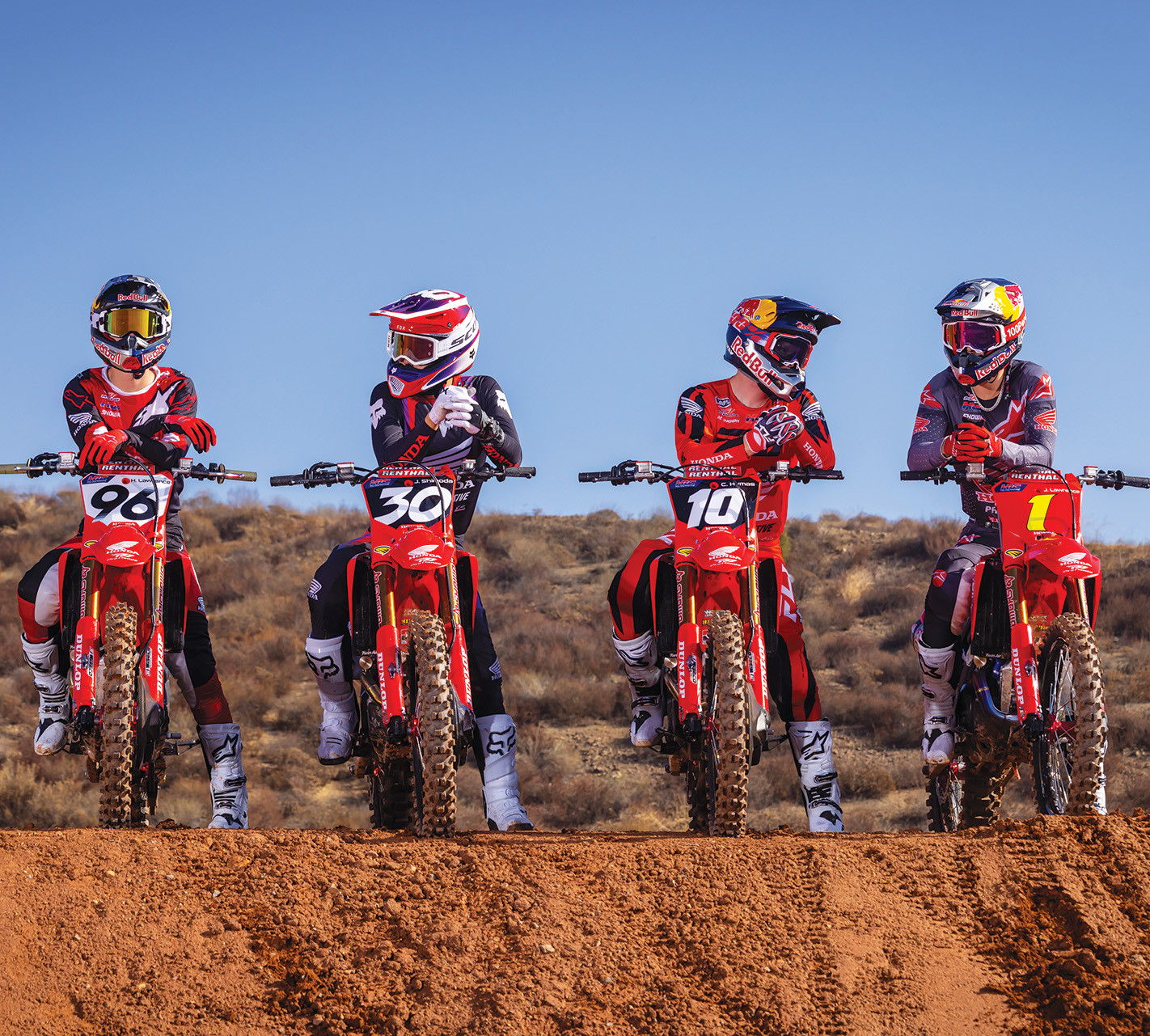 The Lawrence brothers book-end Team Honda HRC Progressive.