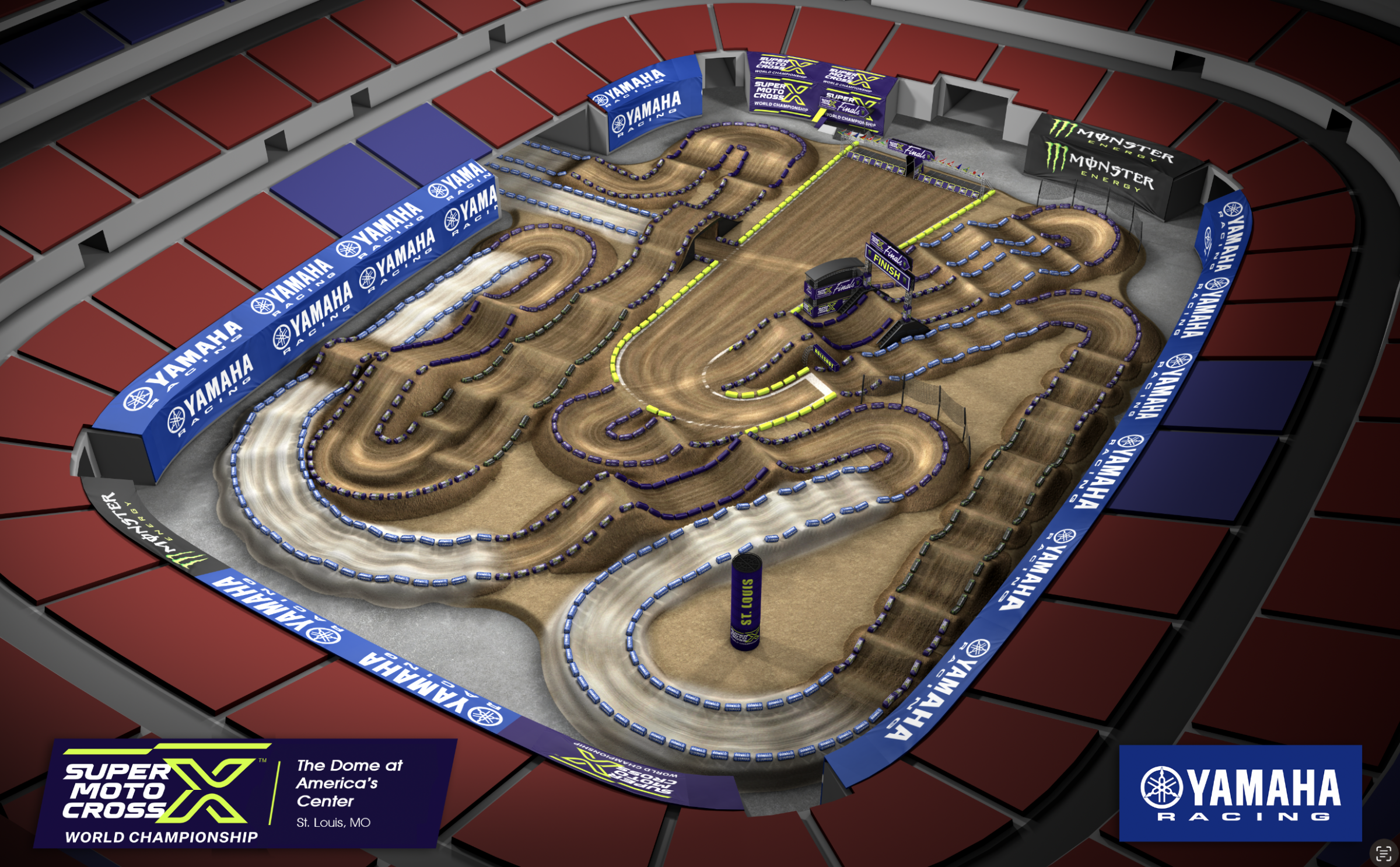 The Dome at America’s Center Track MapThe combination of event spaces at The Dome at America’s Center will provide a unique opportunity for track layout and fan viewing experiences unlike any other indoor stadium race.