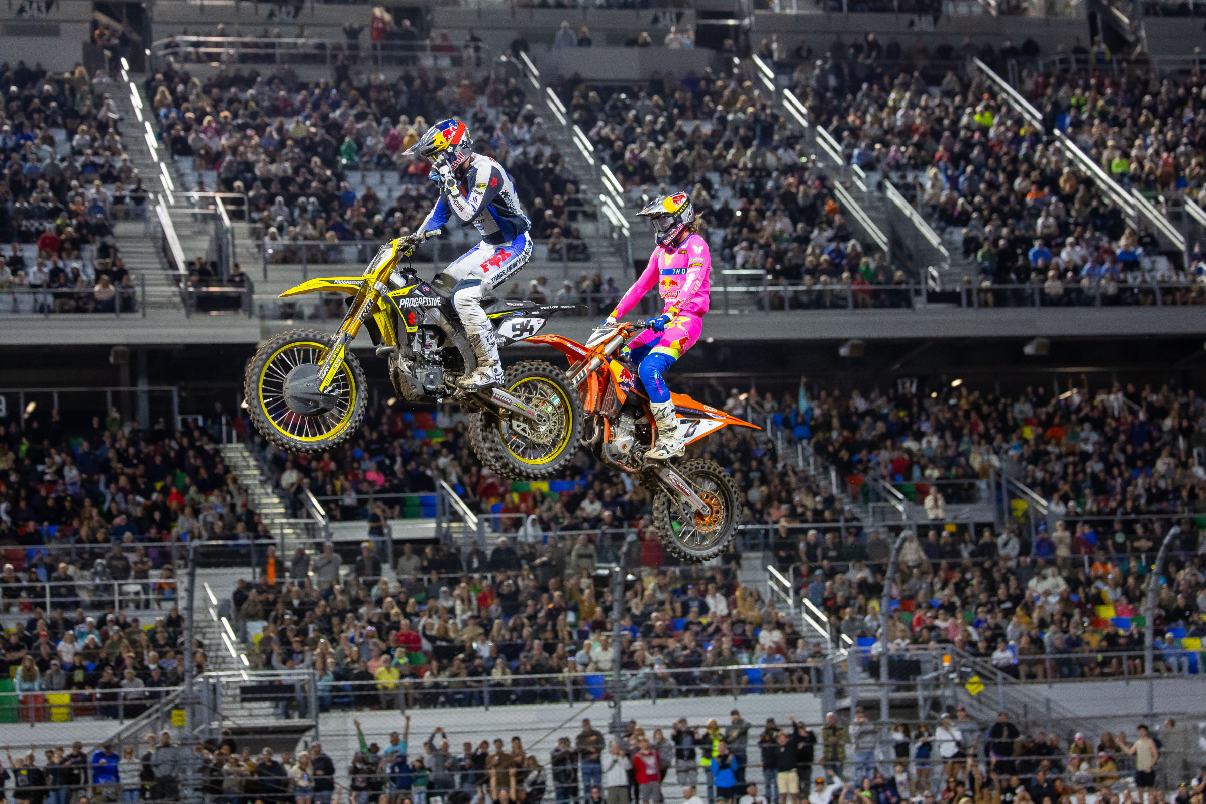 Roczen versus Plessinger for the lead with the fans going crazy for both. Some moments are best experienced in person.