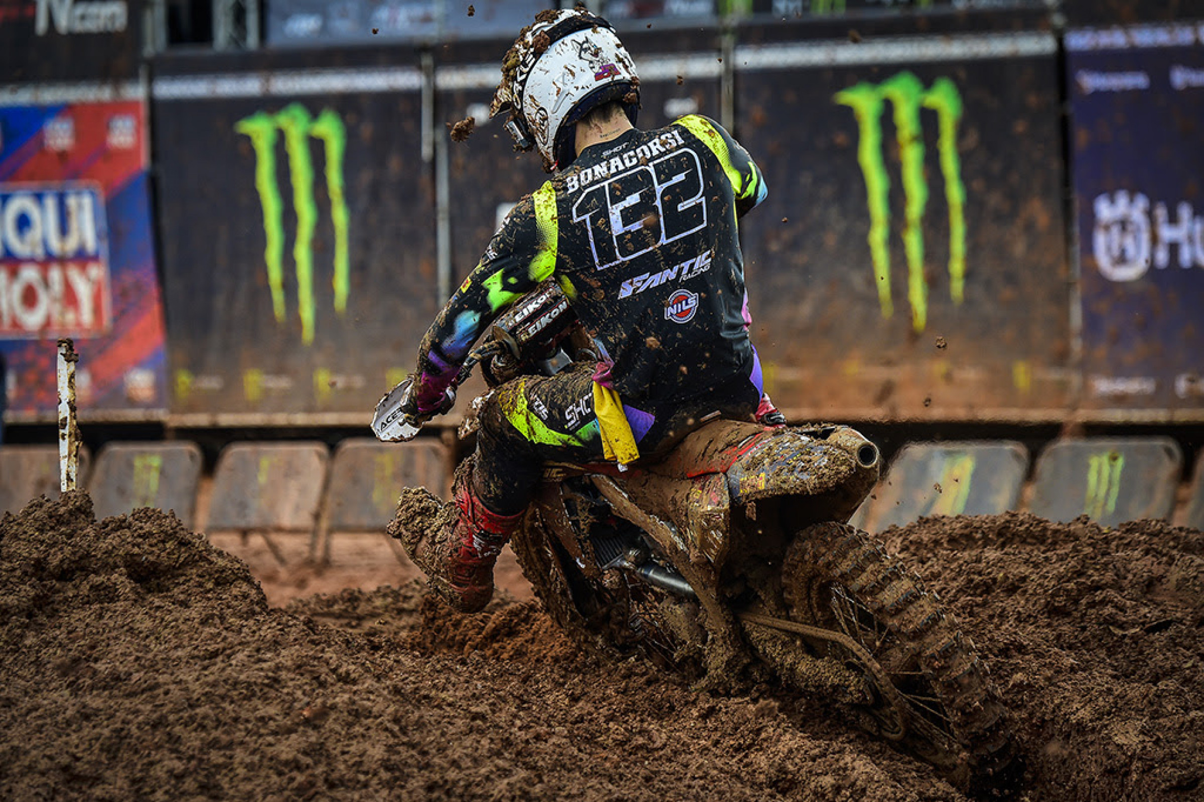 That's a Fantic and Andrea Bonacorsi under that mud.