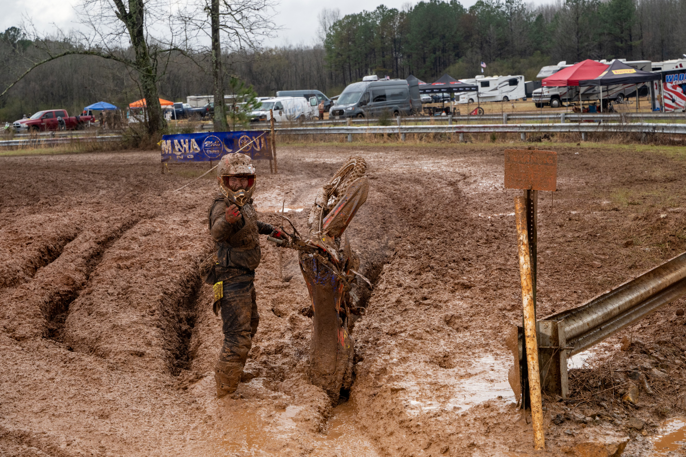 Some truly brutal mud at Talladega.