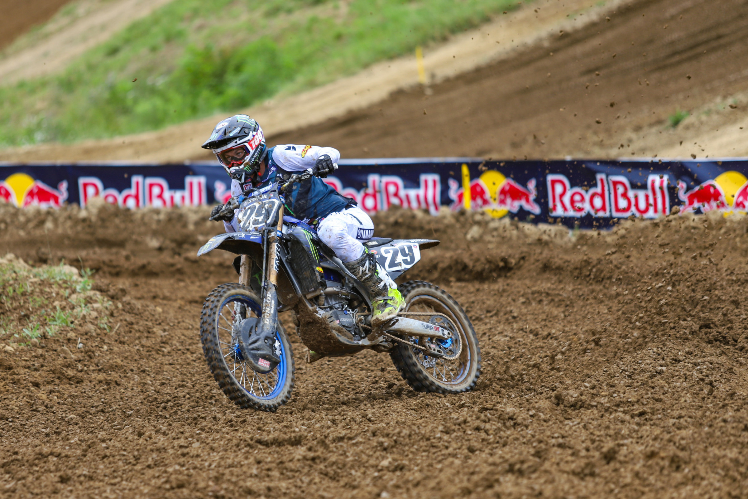 Christian Craig racing the 450 Class in Pro Motocross in 2021 with Monster Energy Yamaha Factory Racing.