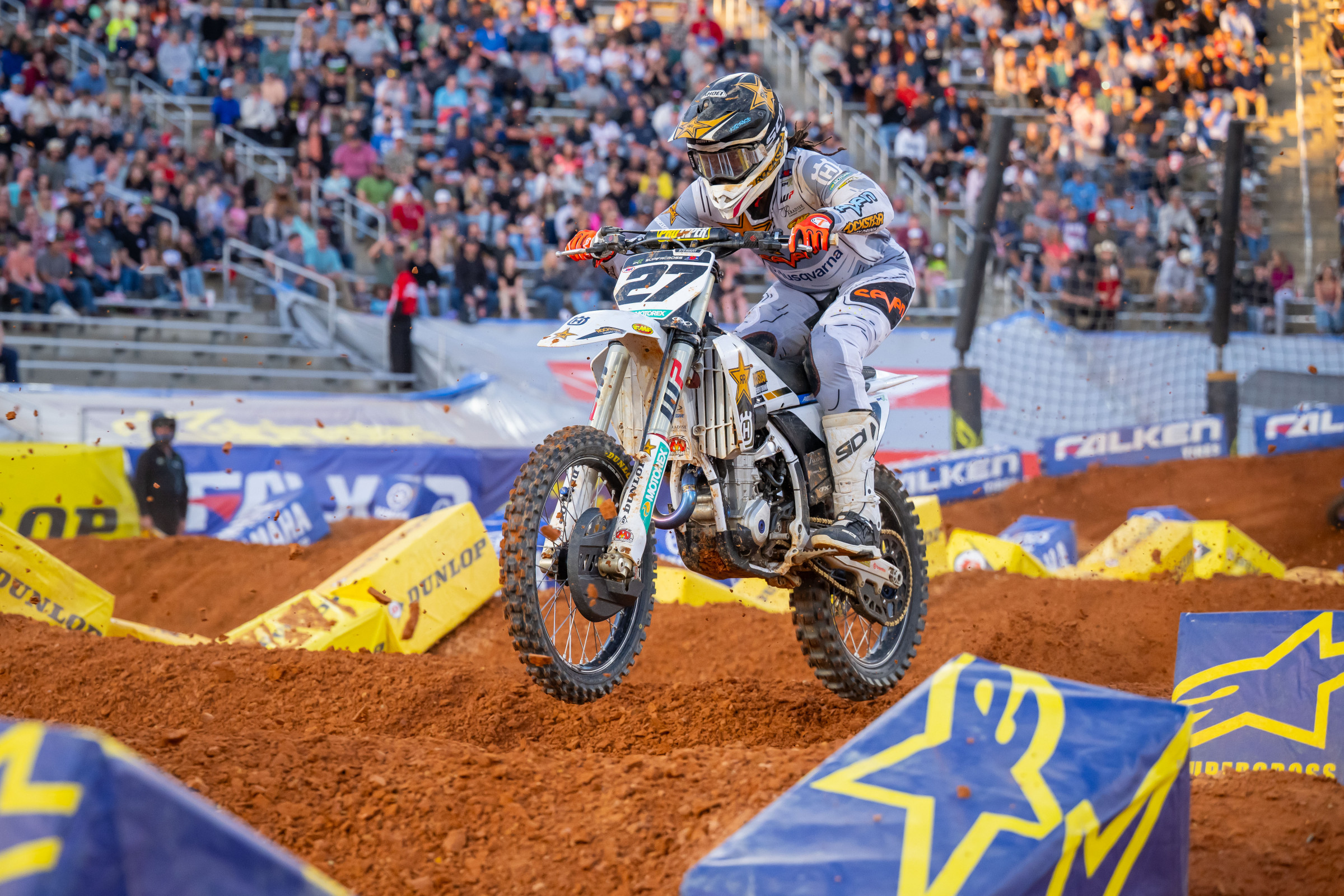 Stewart was extremely sore after a big crash during qualifying practice, but was still able to nab second overall.