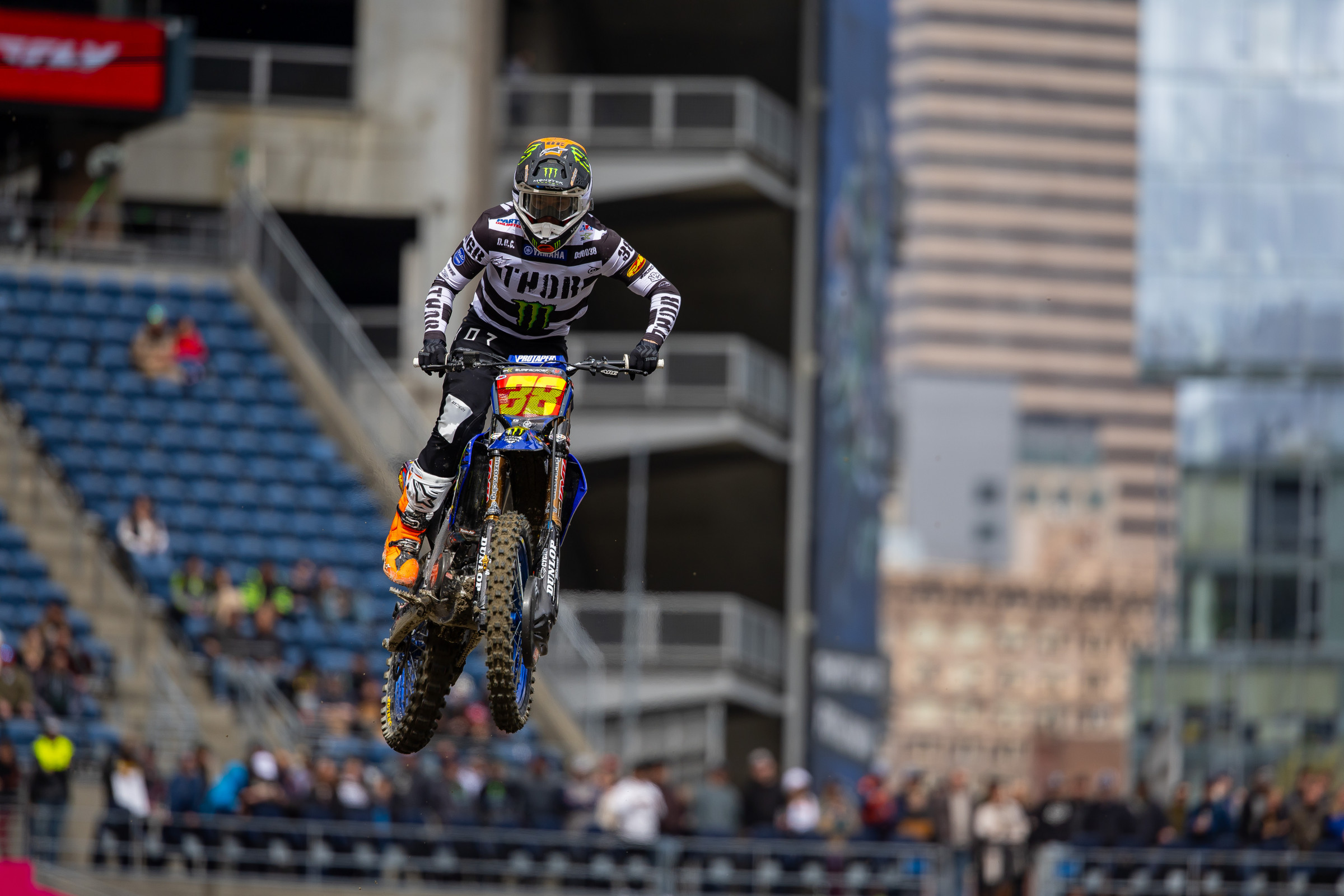 Haiden Deegan is showing some serious speed so far here in Seattle.