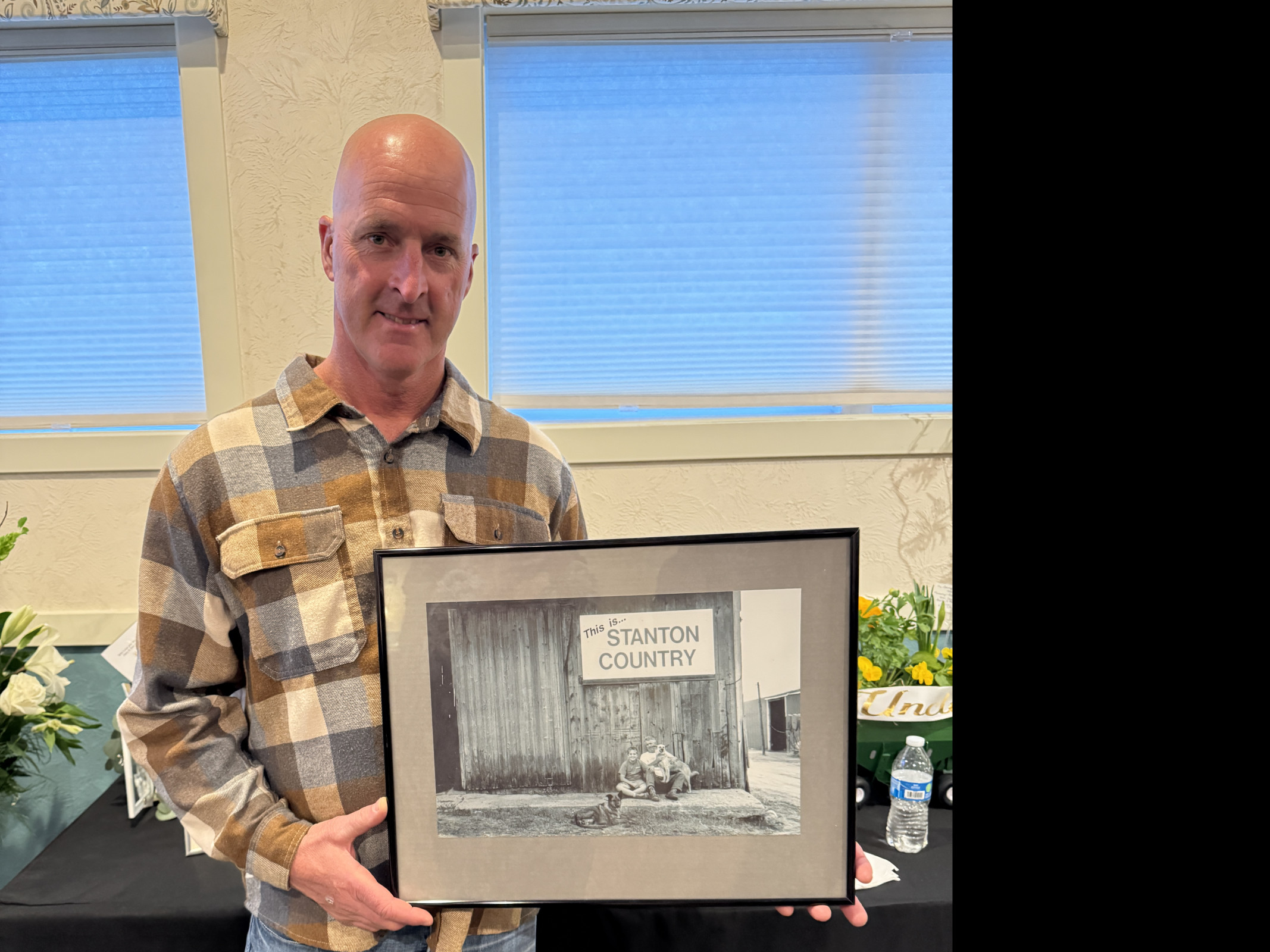 Stanton with the sign