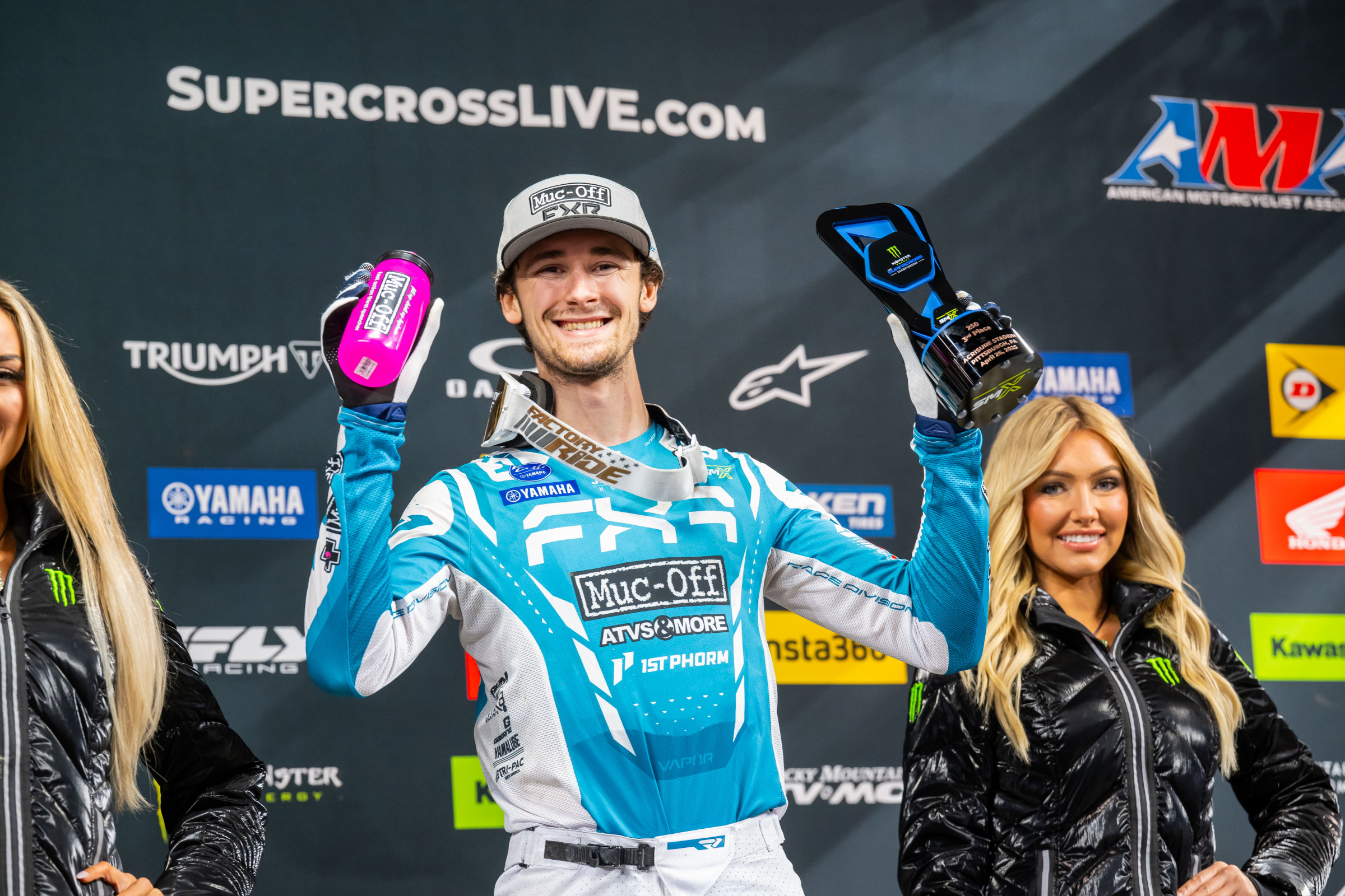 Vohland was all smiles after earning his first career 250SX podium on Saturday night.