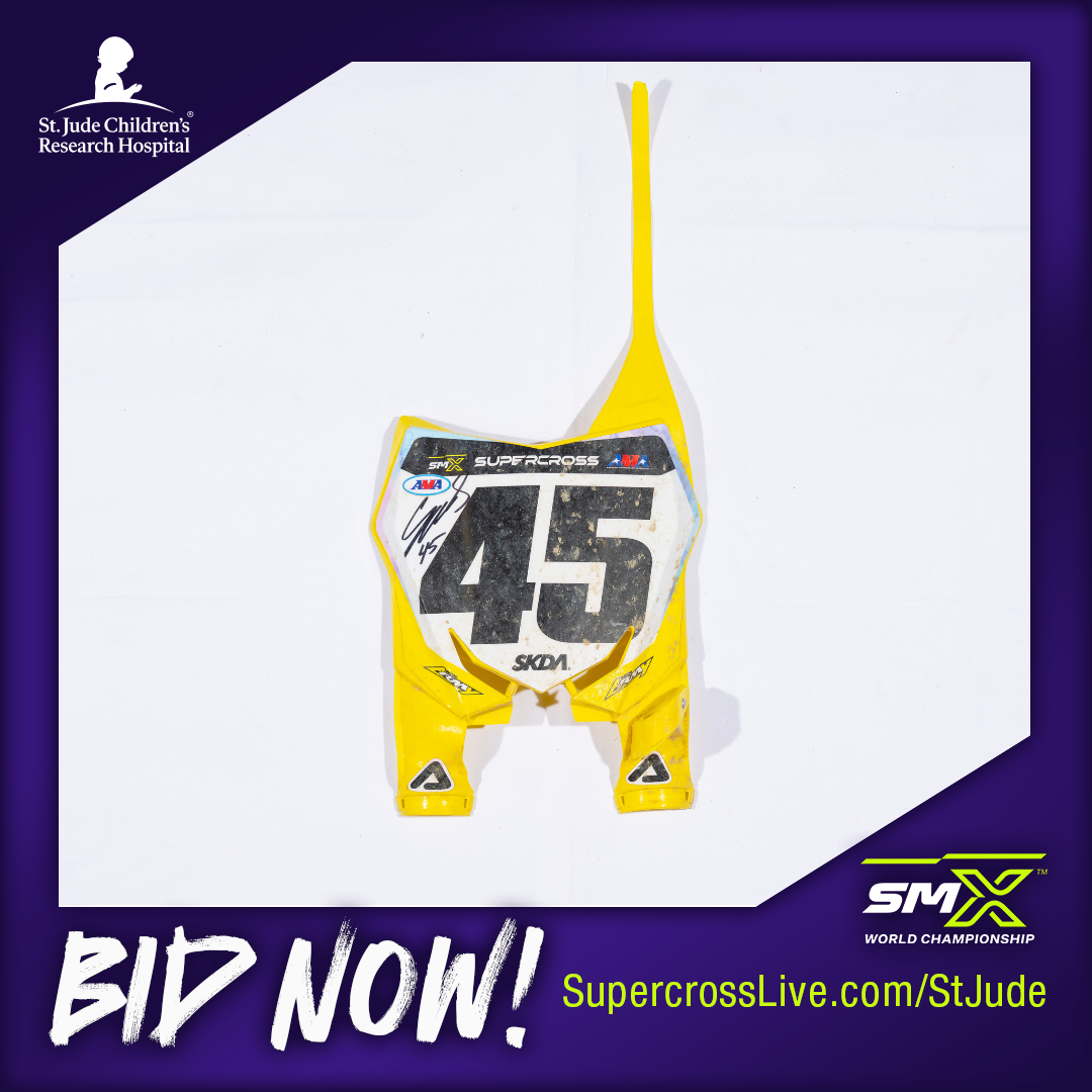 4354_ Colt Nichols #45 Autographed Front Number Plate from Indianapolis