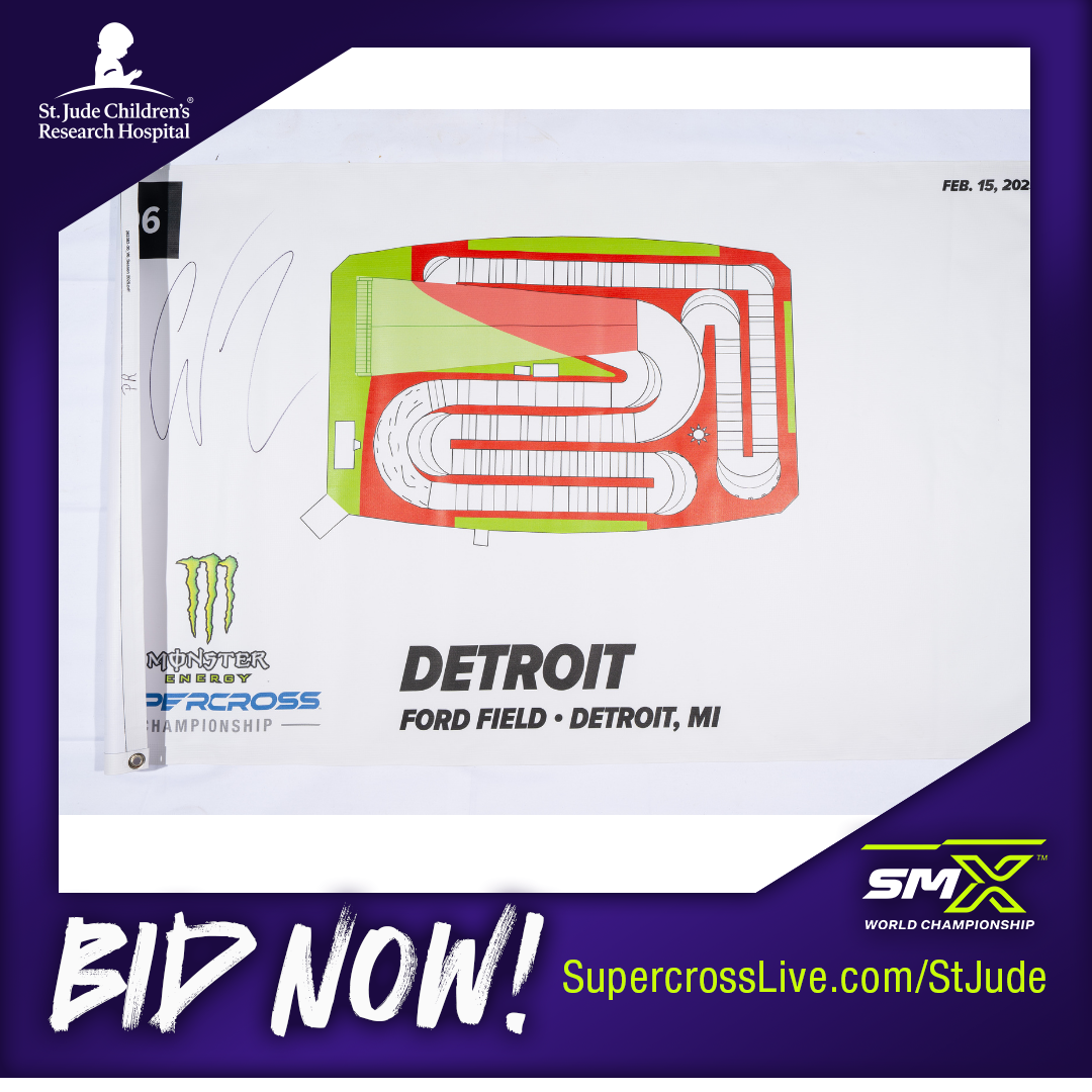 4478_ 2025 Detroit Round 6 Cooper Webb Autographed Track Map, Race Win