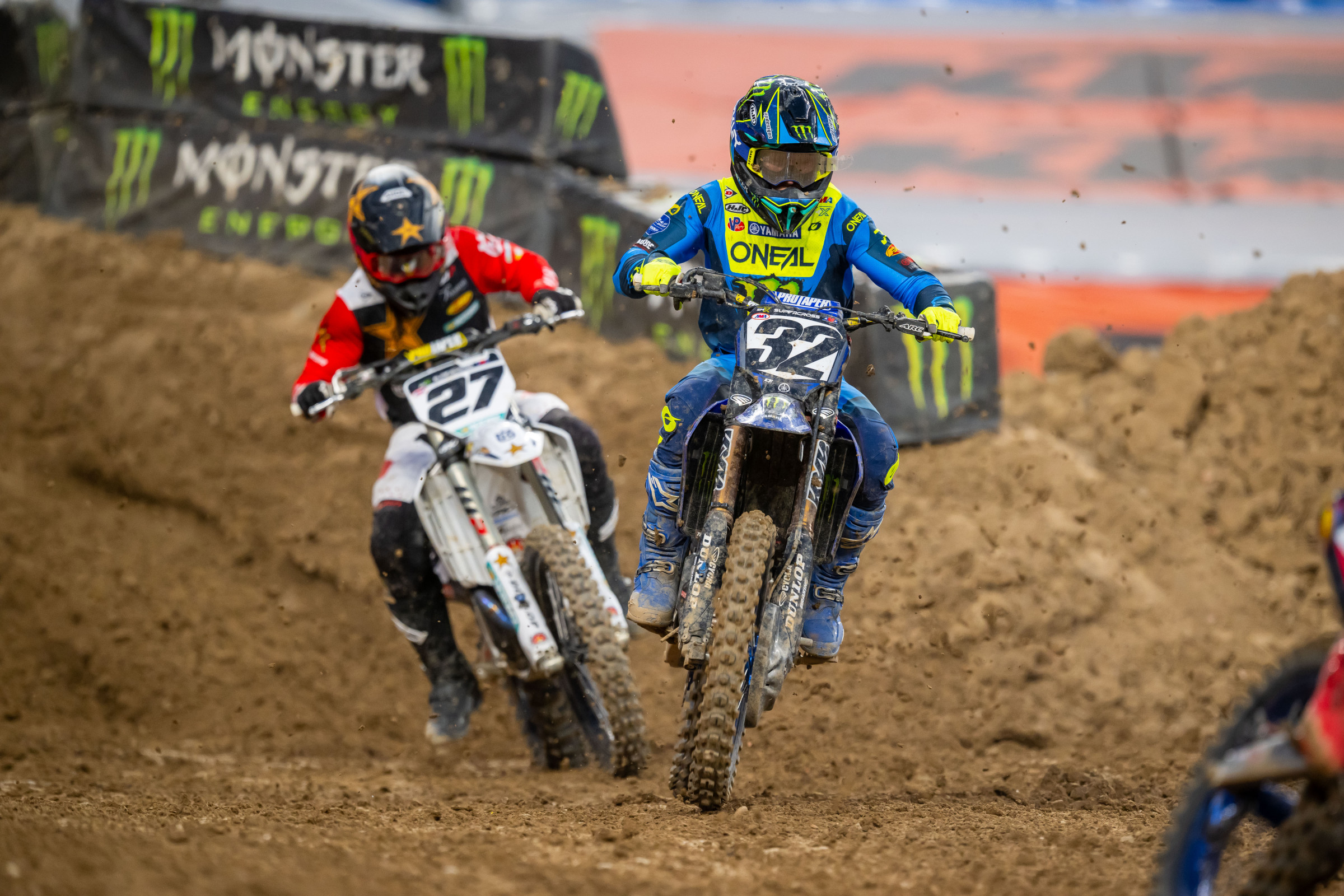 Justin Cooper had an intense battle with Malcolm Stewart and Cooper Webb at the end of the main event in Denver.