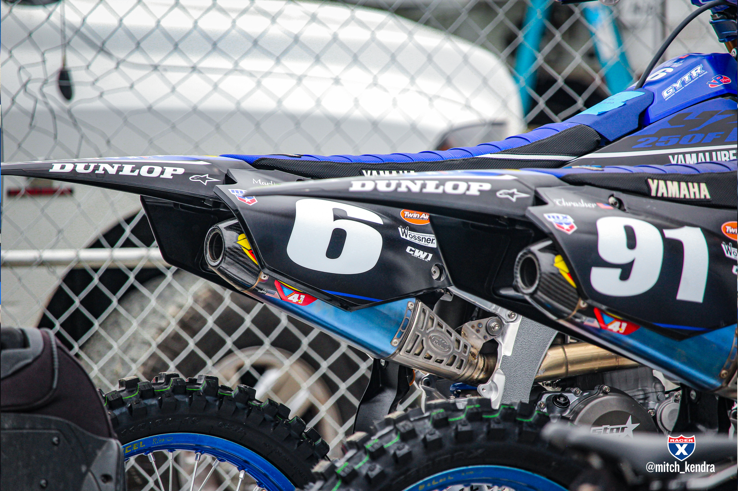 Martin's Yamaha YZ250F at the 2021 High Point National, next to Nate Thrasher's #91 machine.