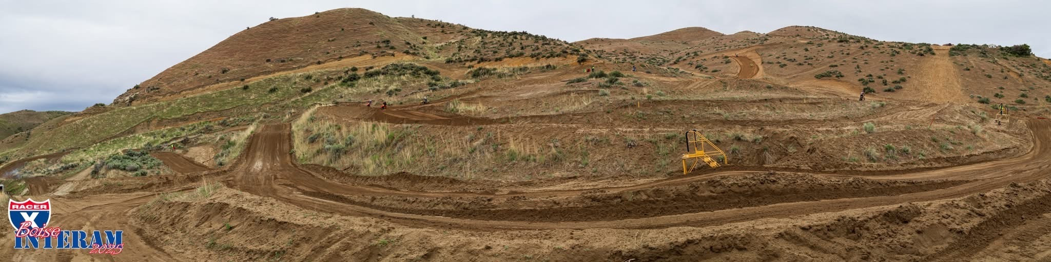 Sand track being prepped Sunday morning
