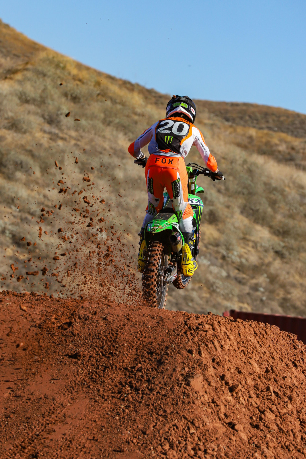 Vohland at the Kawasaki test track in January 2024 after the Anaheim 1 SX.