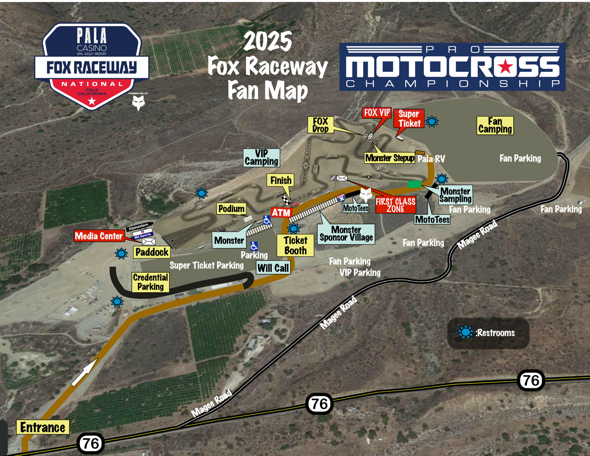 2025 Fox Raceway National fan map.