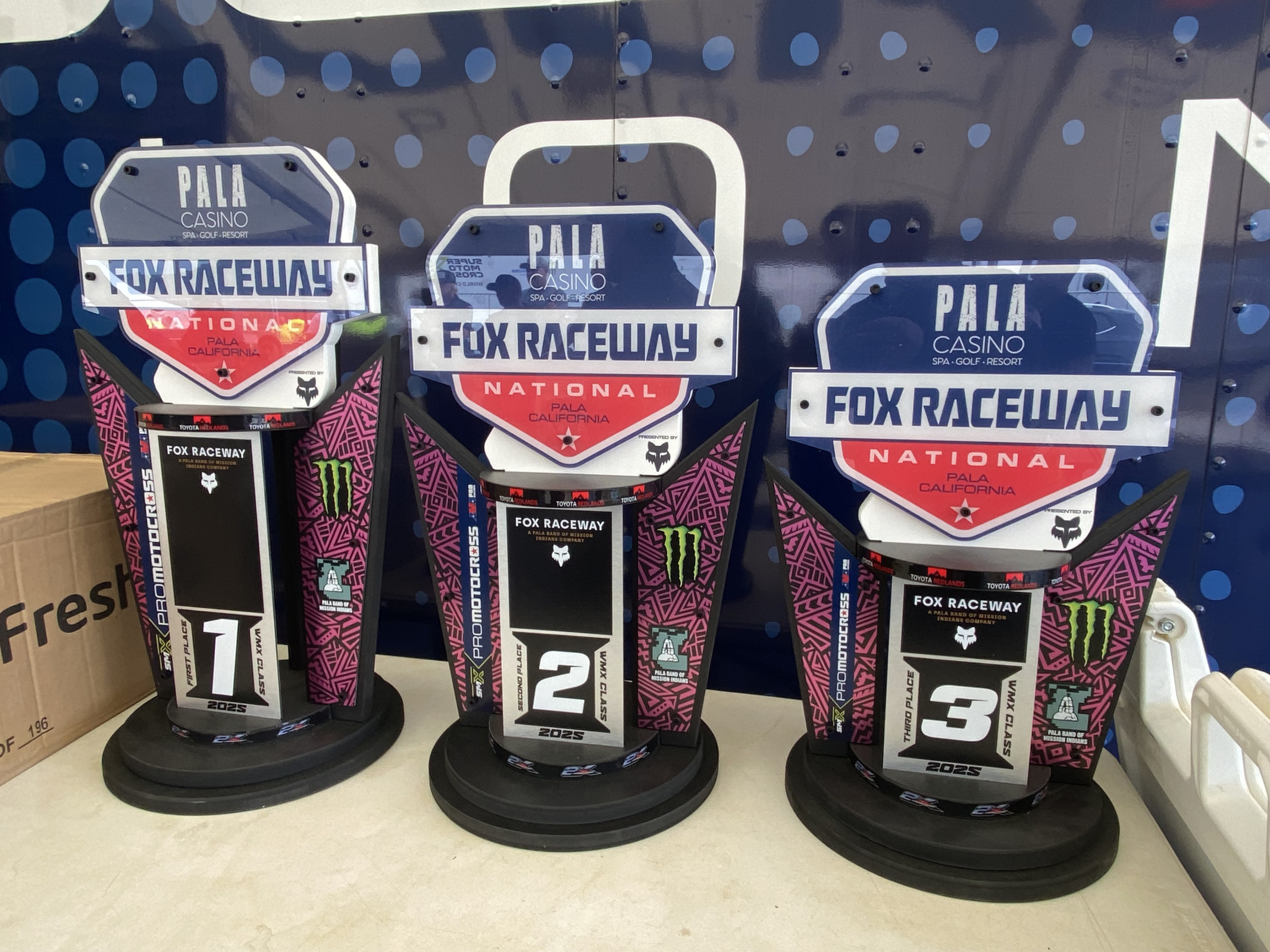 Trophies for this weekend's Women's (WMX) Motocross Championship opener.