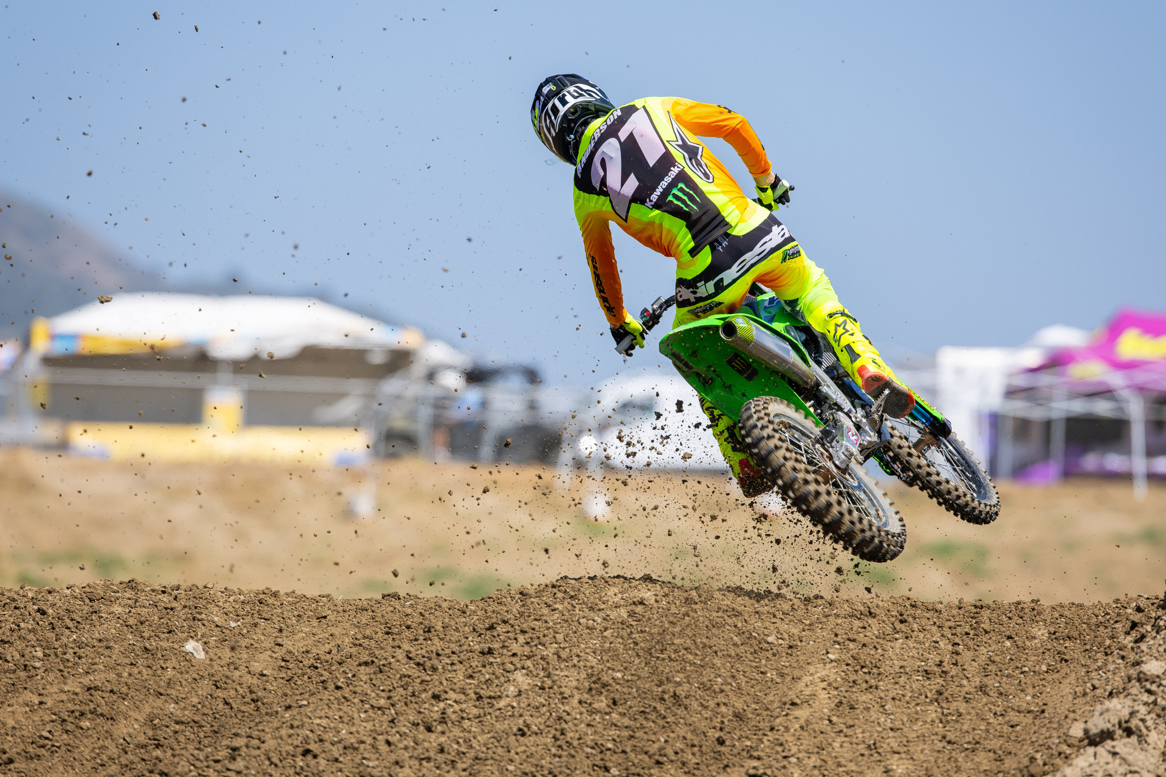 Jason Anderson was seventh-fastest in the first run of qualifiers here at Fox Raceway.