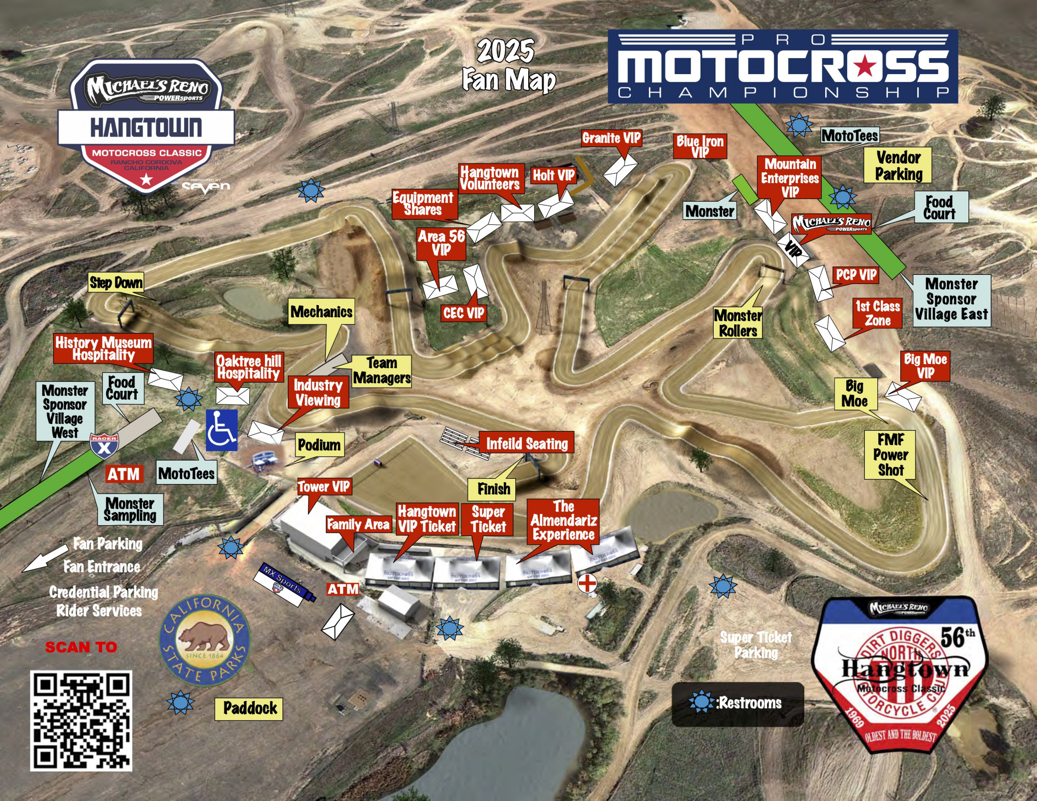 2025 Hangtown Motocross Classic fan map.
