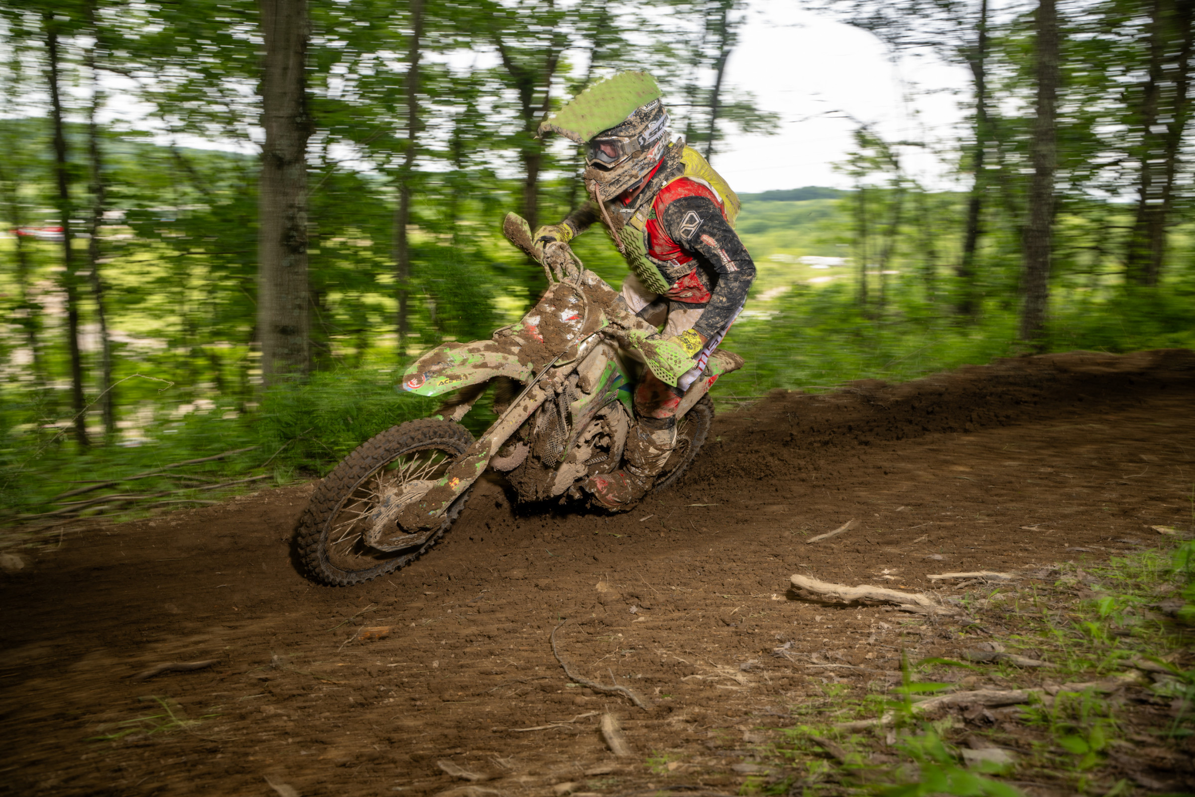 Steward Baylor led on his Kawasaki but ended up third after a wild last two laps.